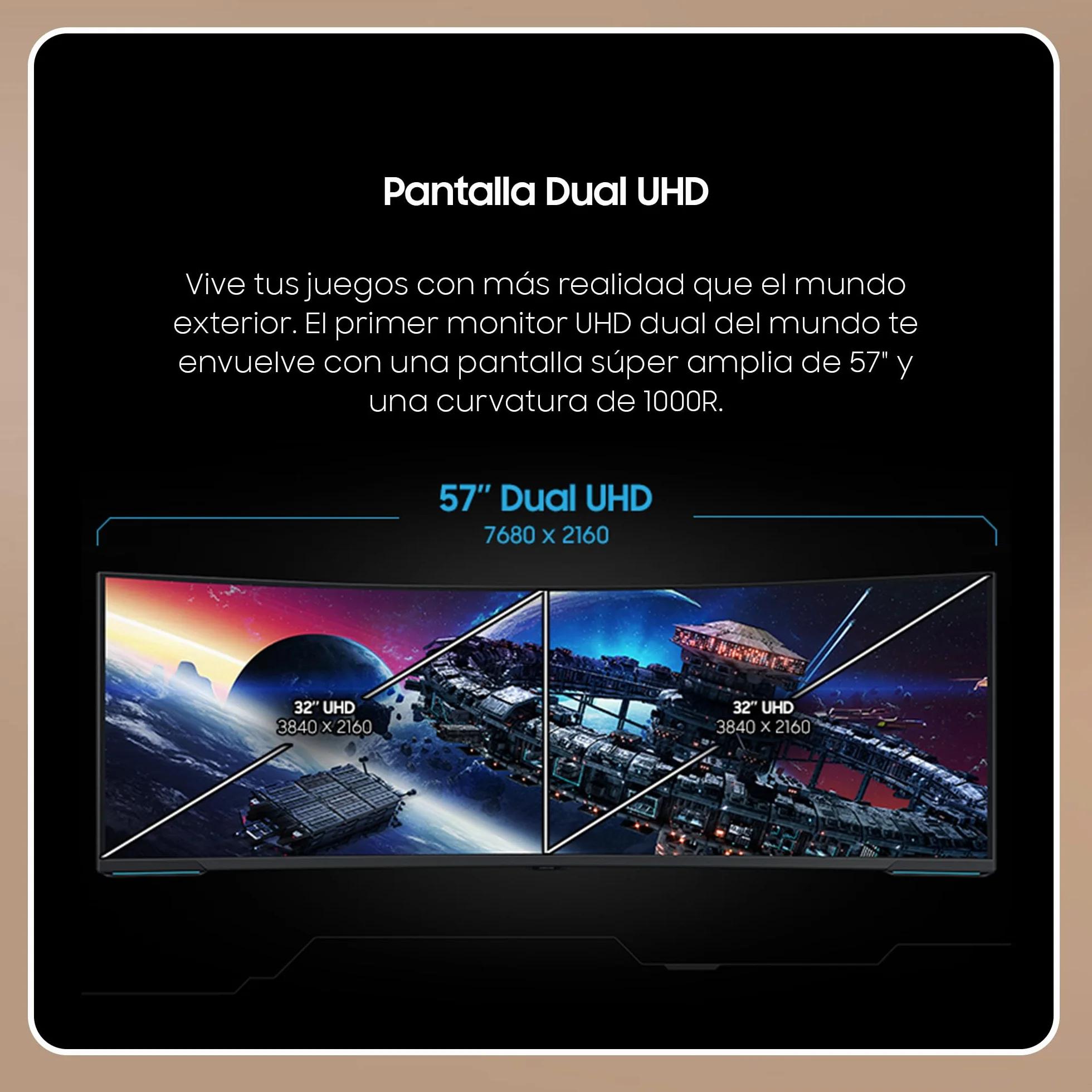 Samsung Odyssey Neo G95NC 57" Dual UHD Gaming Monitor, Quantum Mini-LED, 240Hz, 1ms, HDR 1000, FreeSync Premium Pro