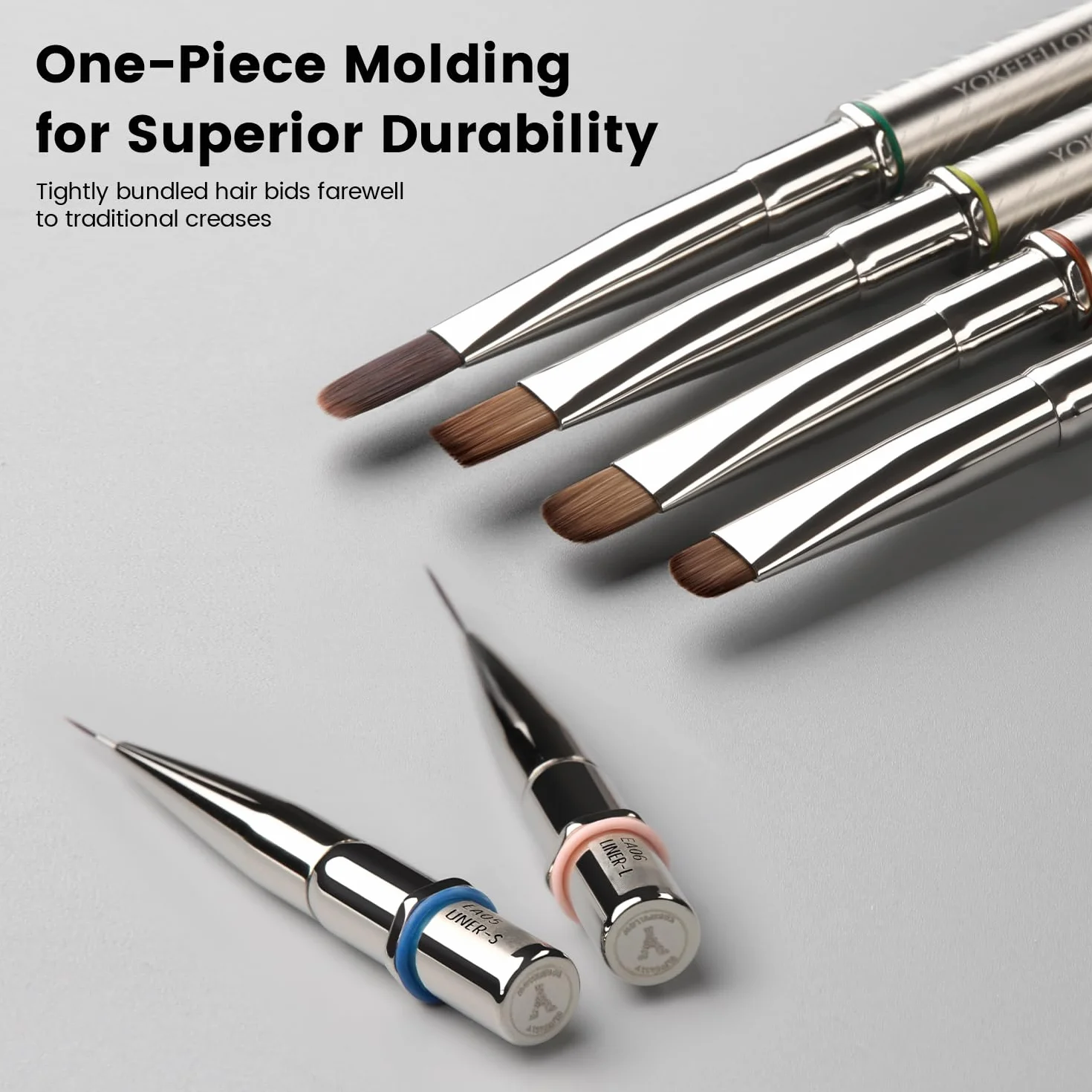 YOKEFELLOW - Juego de 8 brochas para arte de uñas, con soporte para pinceles, cepillo de uñas de gel, cepillo de extensión, cepillo de punta francesa, pinceles de delineador para suministro de diseño