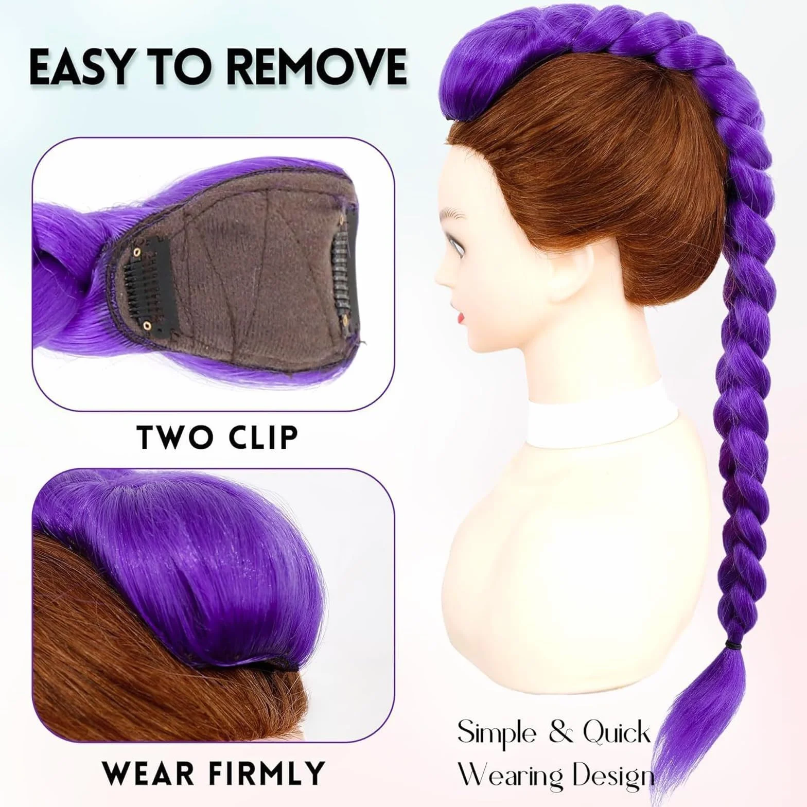 Trenzado Cabello Pre-estirado 26" Extensiones de Pelo Púrpura Jumbo para Trenzas Africanas