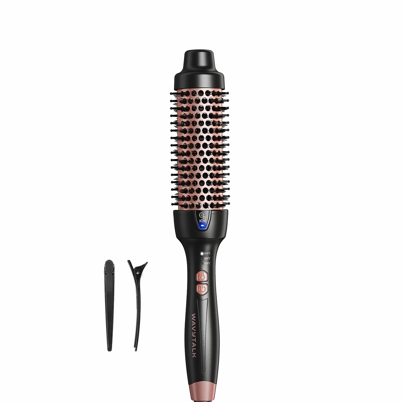 Wavytalk Cepillo Térmico 38mm Iónico Rizador Calentado para Ondas Naturales y Volumen, Doble Voltaje