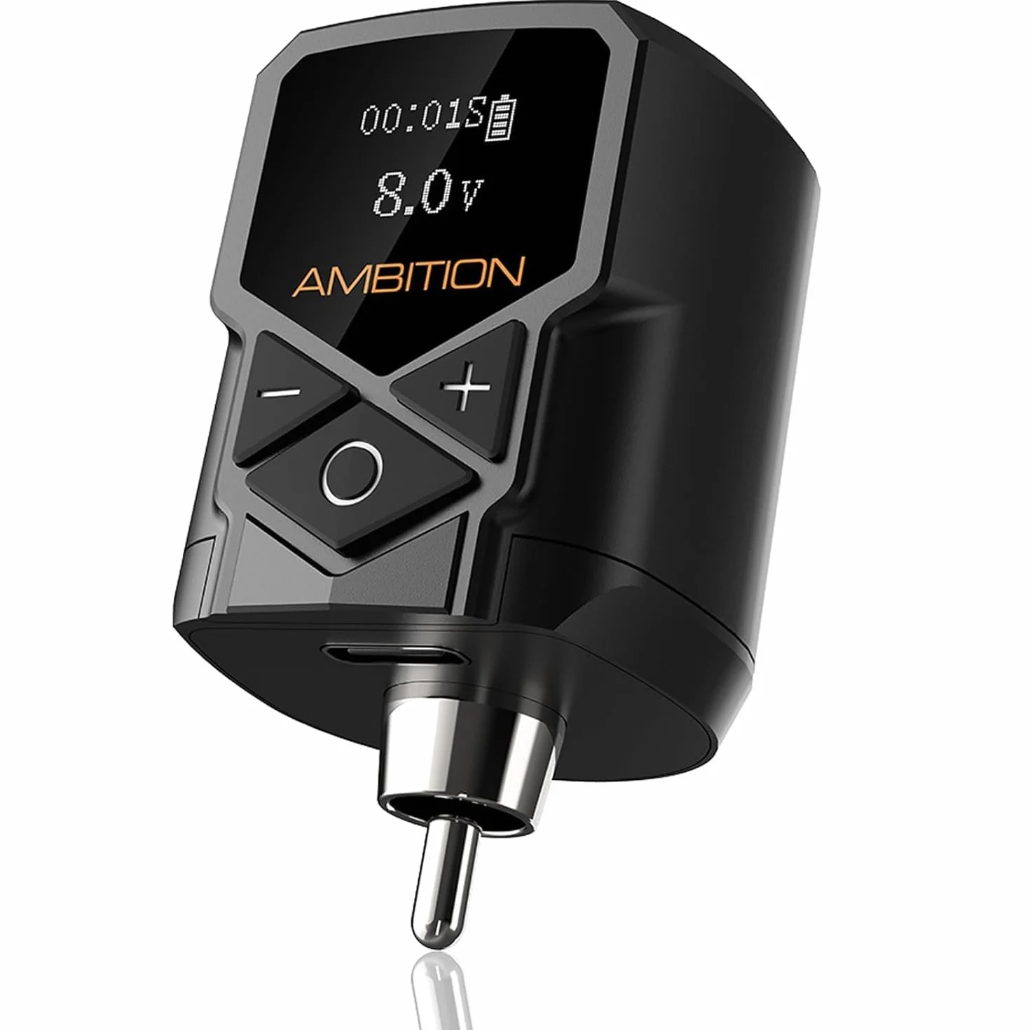 Ambition Kuark Mini Maquina de Tatuar Rotativa Fuente Inalámbrica con Batería 1800mAh, Pantalla LED y RCA Profesionales