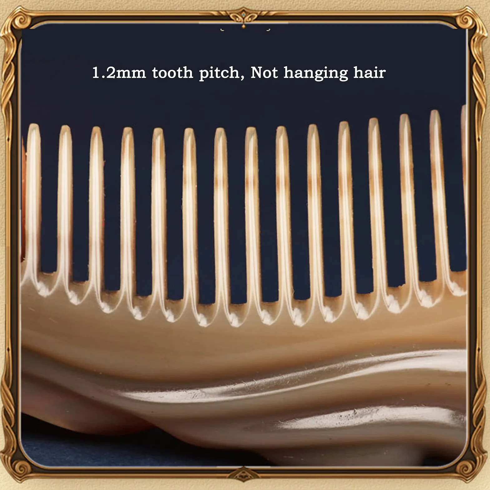 U/D Peines para El Cabello, Peine De Masaje Desenredante Antiestático para Cabello Y Barba, Mini Peine De Bolsillo Portátil Peine De Cuerno De Buey Hecho A Mano, Sin Mango,Natural,C