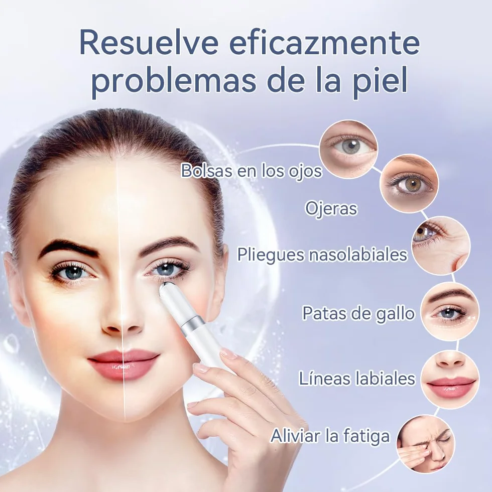 ANLAN Masajeador de Ojos Eléctrico, EMS Dispositivo Antiarrugas, 3 Modos LED Terapia, 38-45℃ Compresa Caliente
