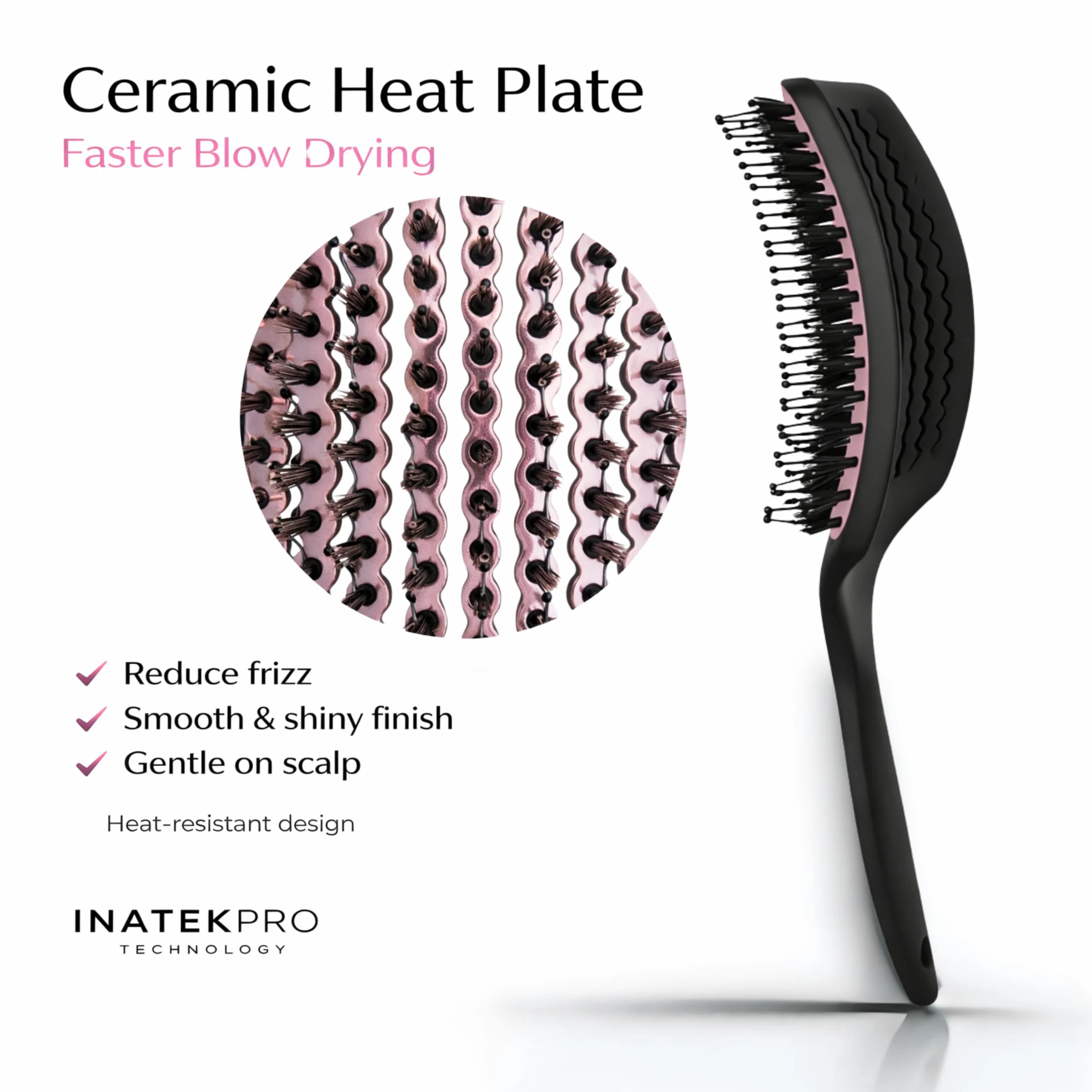 Cepillo de cerdas de jabalí curvado ventilado para secado con secador (grande) con mango cómodo, cepillo de cerdas suaves para cabello grueso y fino, cerdas naturales de jabalí para mujeres,