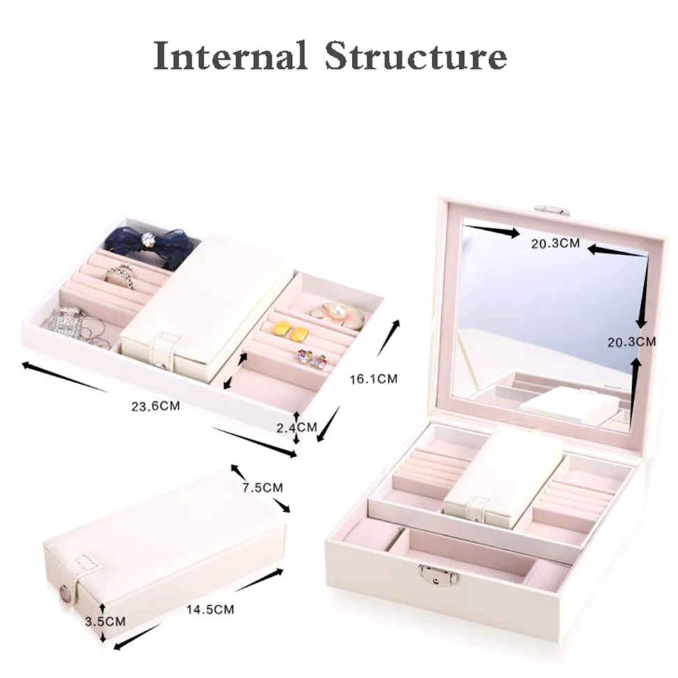 Caja Neceser Maquillaje, Bolsa de Cosméticos Organizador- Brochas de Maquillaje Estuches, Funda de Viaje para Cosméticos Joyería/Labial/Cepillo de Sombra Saludable