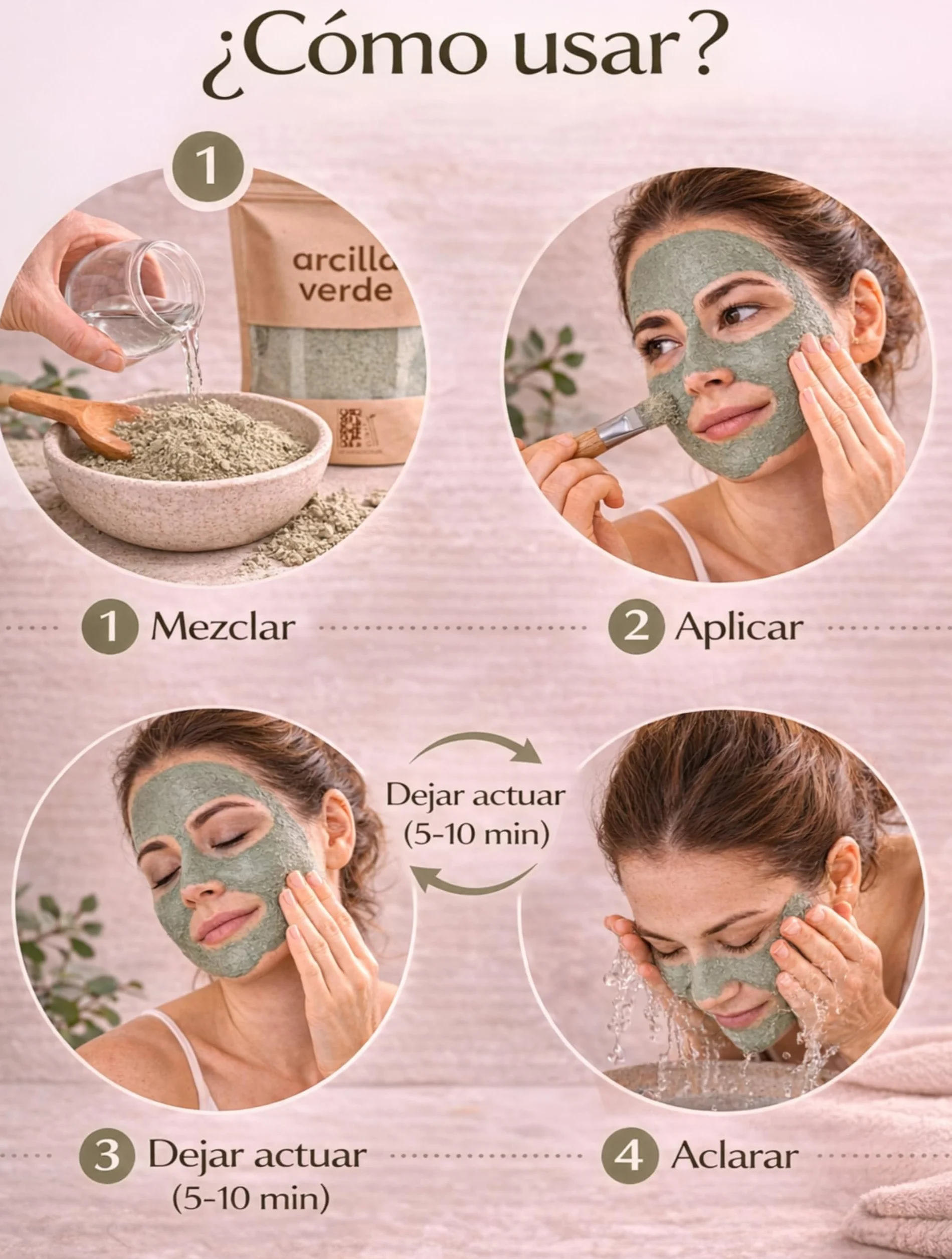 Arcilla Verde Antiinflamatoria 500g - Arcilla Verde en Polvo Purifica y Regenera