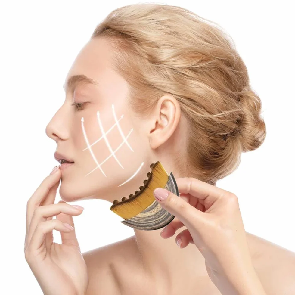Lymphatic Contour Face Brush, Cepillo Facial de Cepillado en Seco, Diseño Ergonómico para Rostro