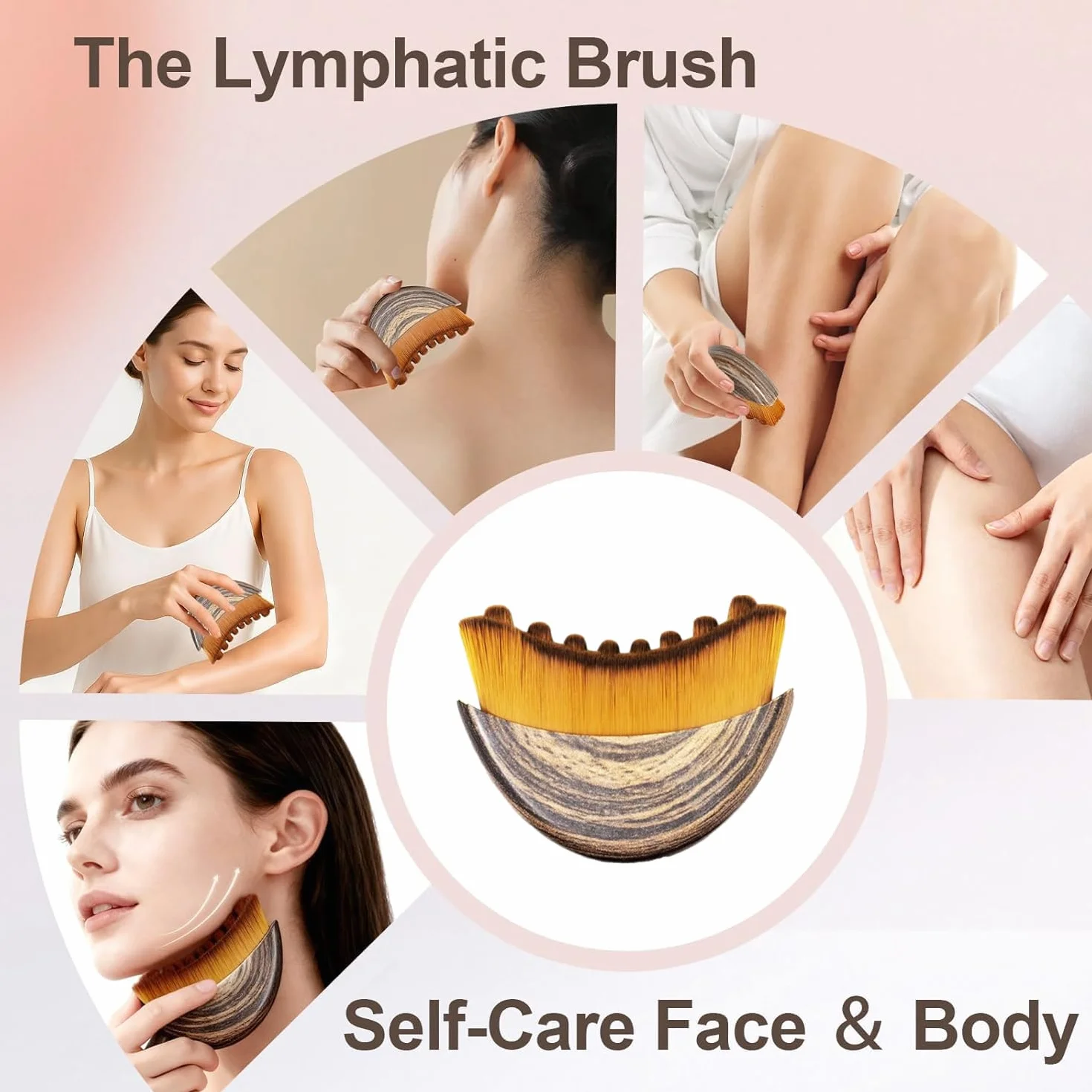 Cepillo Facial de Contorno Linfático, 2 Pcs, Herramienta de Masaje Facial para Dar Forma al Rostro y Aliviar Fatiga