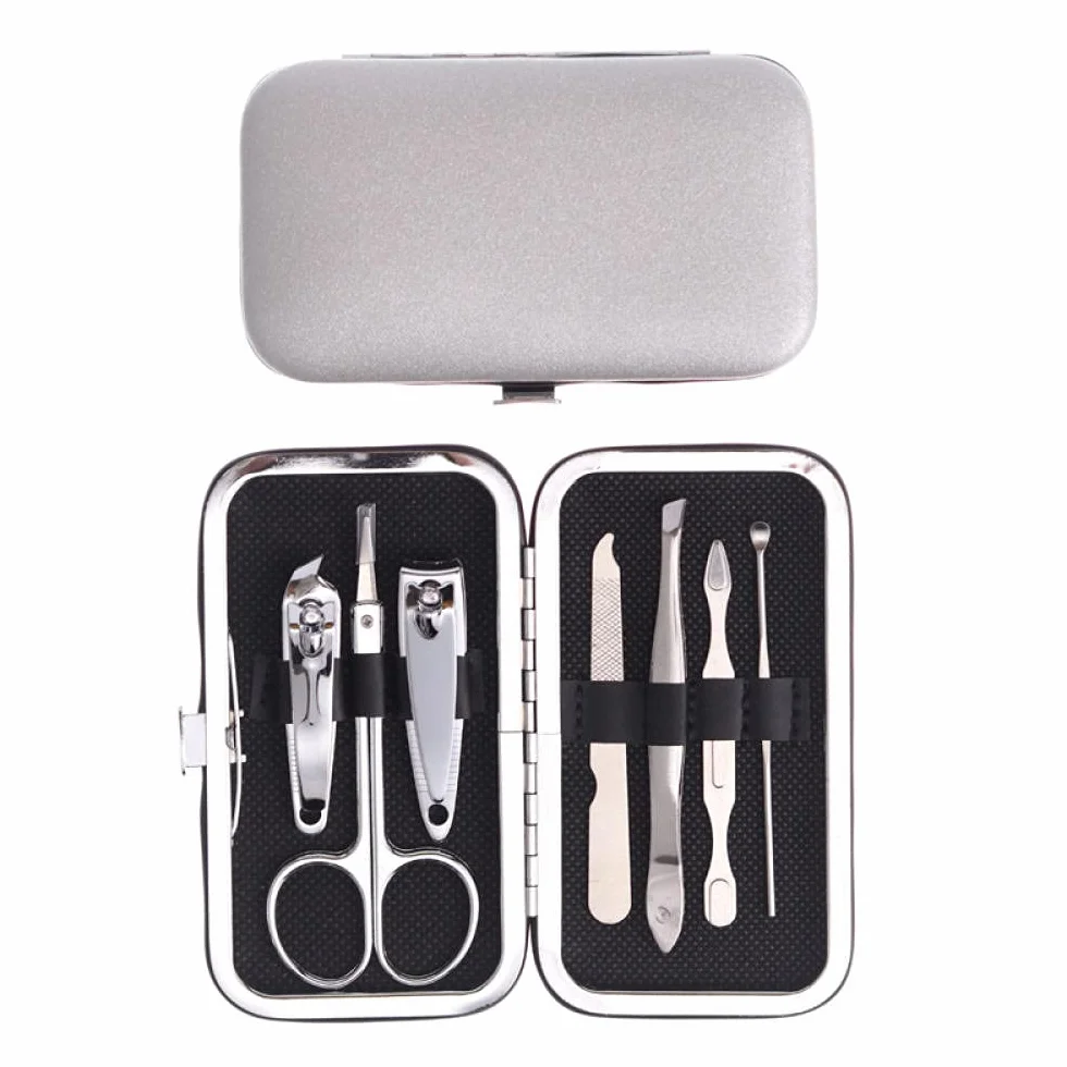 Kit de manicura y pedicura, juego de cortaúñas de 7 piezas, kit de herramientas de manicura, kit de aseo profesional, herramientas de cuidado de cortador de uñas para viajes a casa, para hombres y m