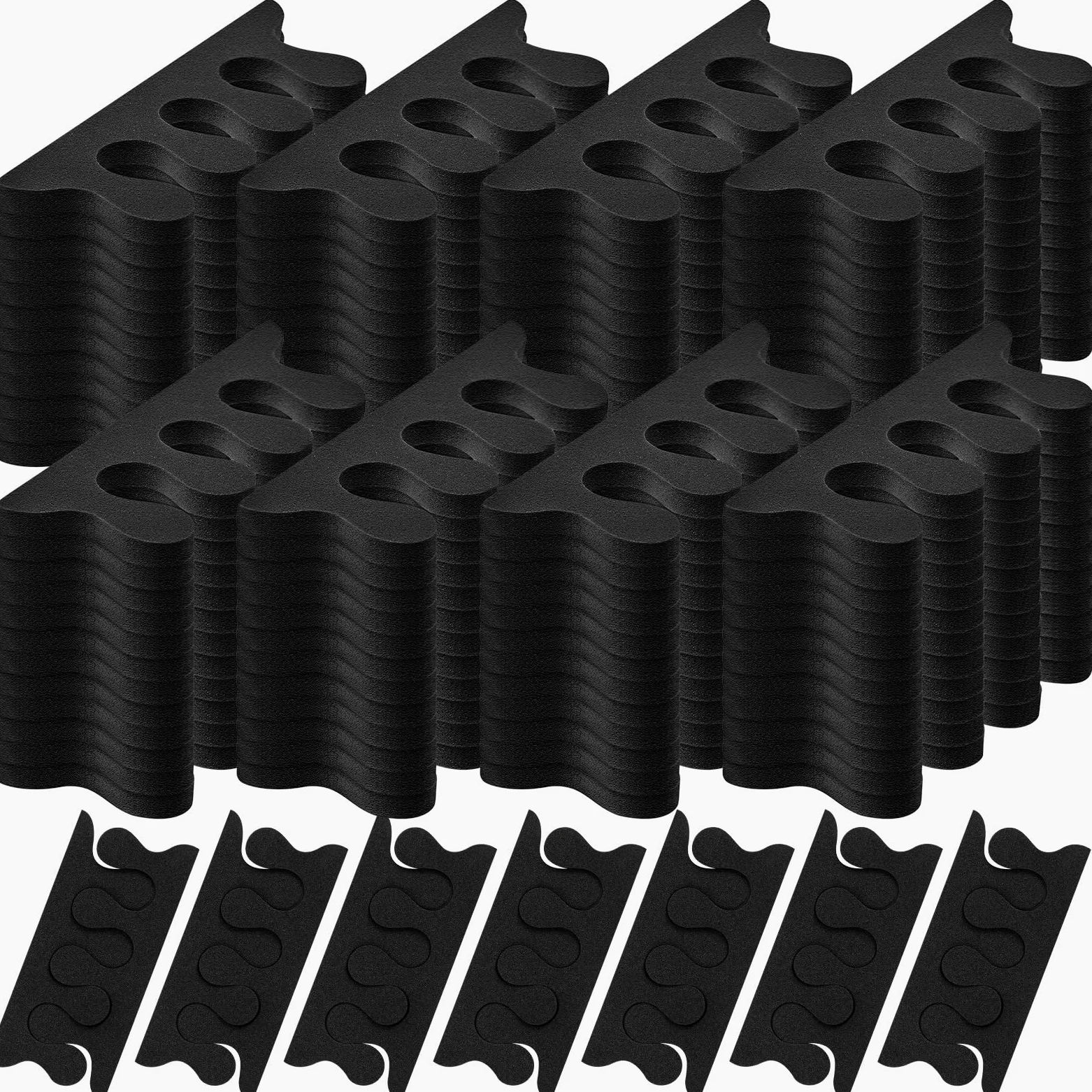 Mumufy 250 pares de separadores de dedos de esponja negros a granel para pedicura, espaciadores desechables suaves para dedos, separadores de dedos para pintura de uñas, manicura, pulido de uñas de