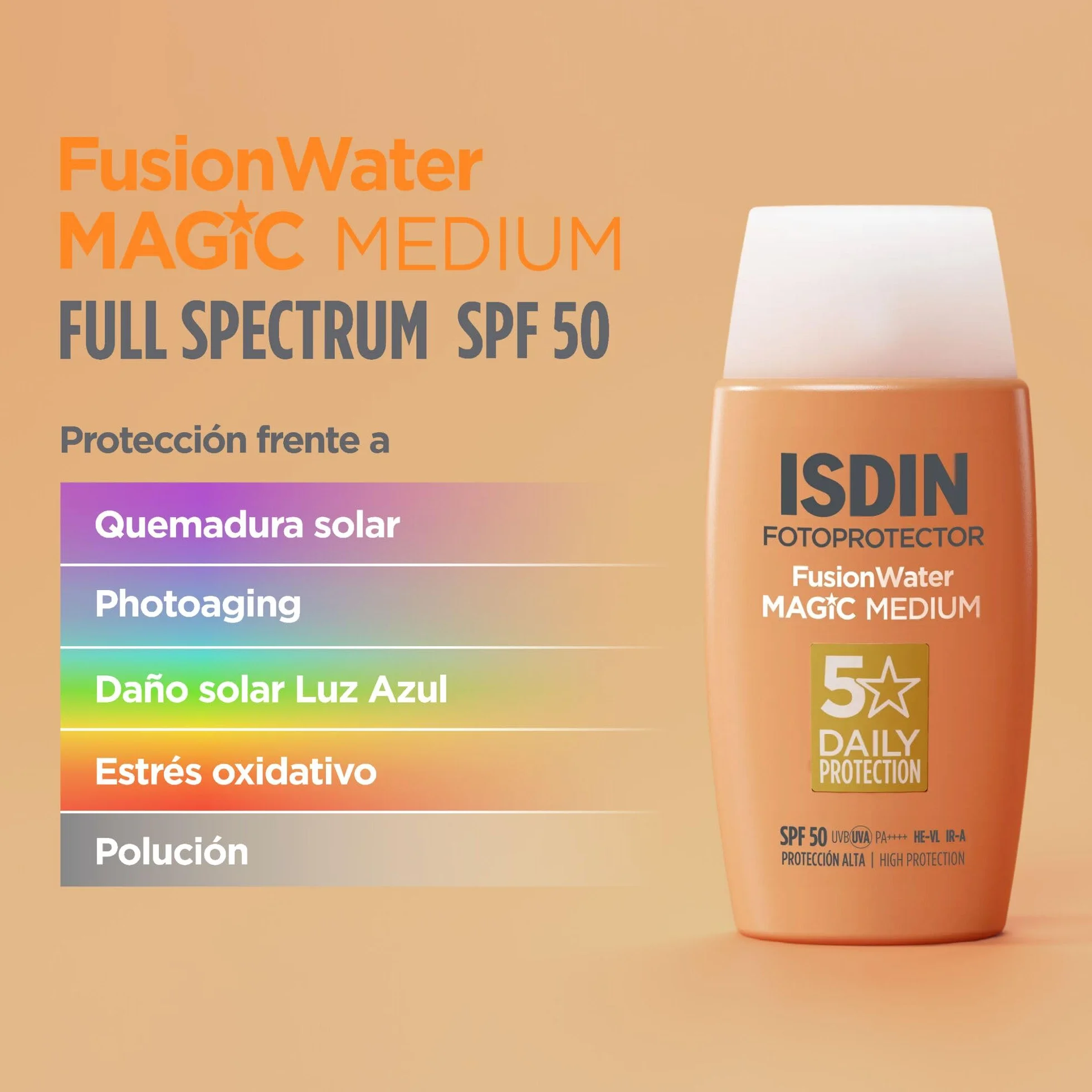 ISDIN Fusion Water Magic Color SPF 50 Protector Solar Facial 50ml