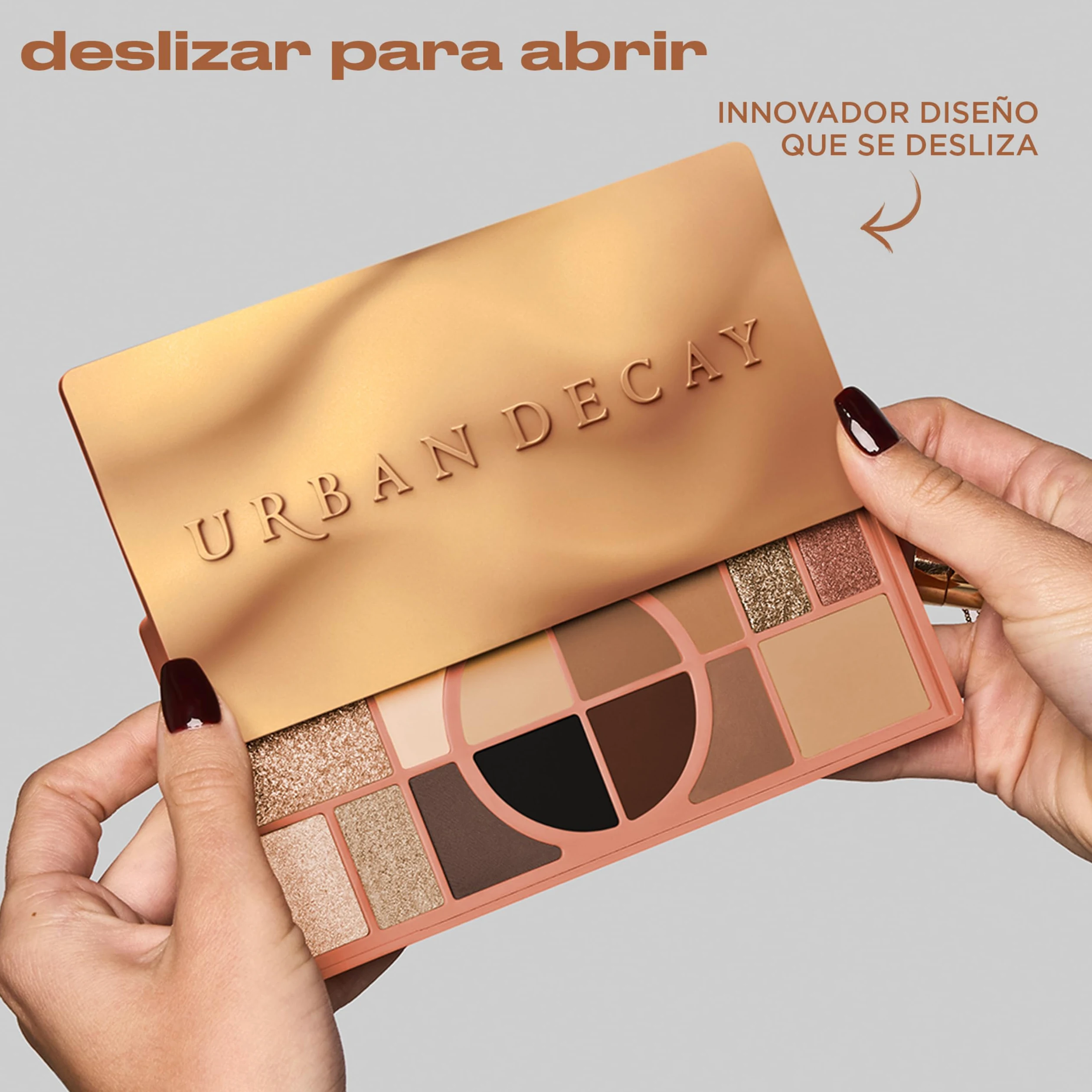 Urban Decay, Naked Shaped Warm, Paleta de Sombras de Ojos Neutras, 14 tonos multiusos para looks versátiles en acabados crema, mate y brillante