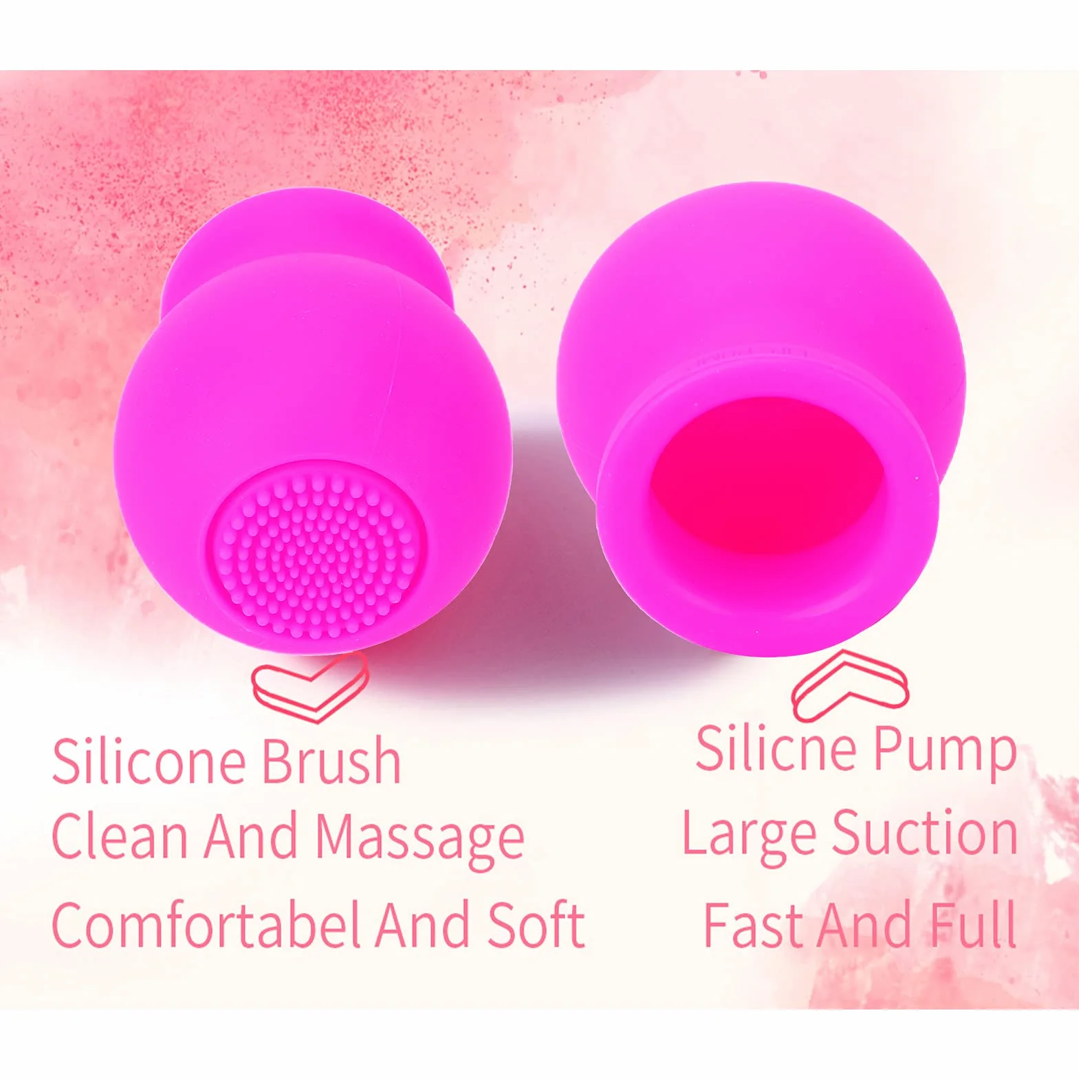 Herramienta de silicona suave para relleno de labios, cepillo de labios natural, dispositivo de boca sexy (rosa)