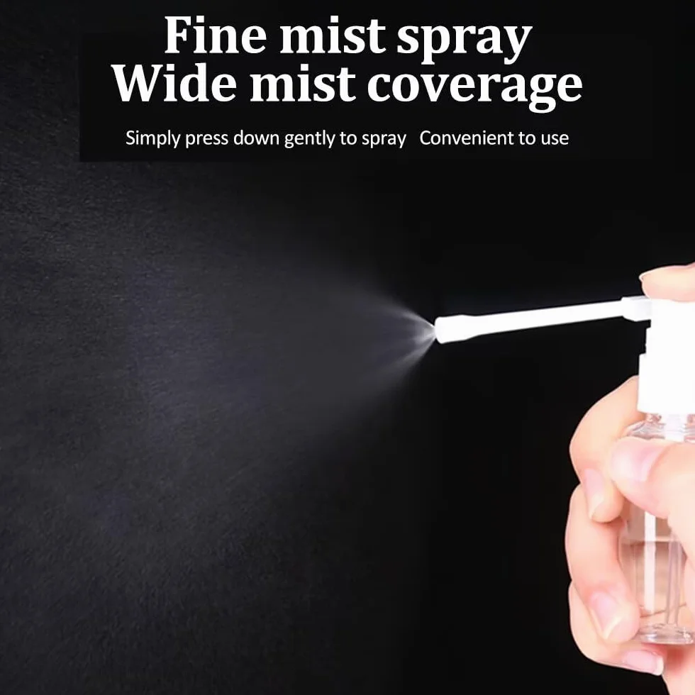 Botellas pulverizadoras de plástico rellenables 20 ml con tapa giratoria 360° atomizador de niebla fina