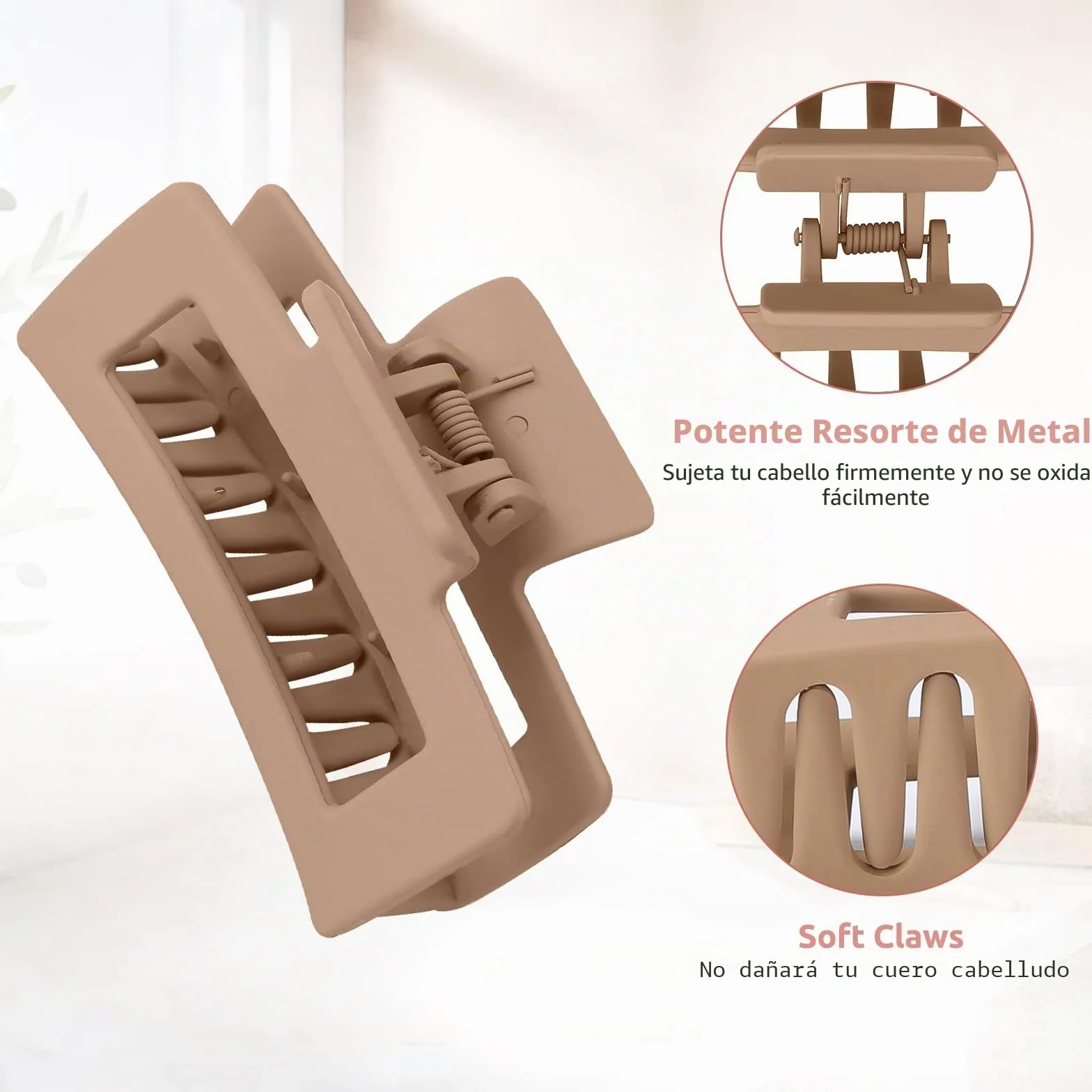 Clips de Pelo 8 cm Pinza Grande Hair Claw Resorte Fuerte Antideslisante Clásico