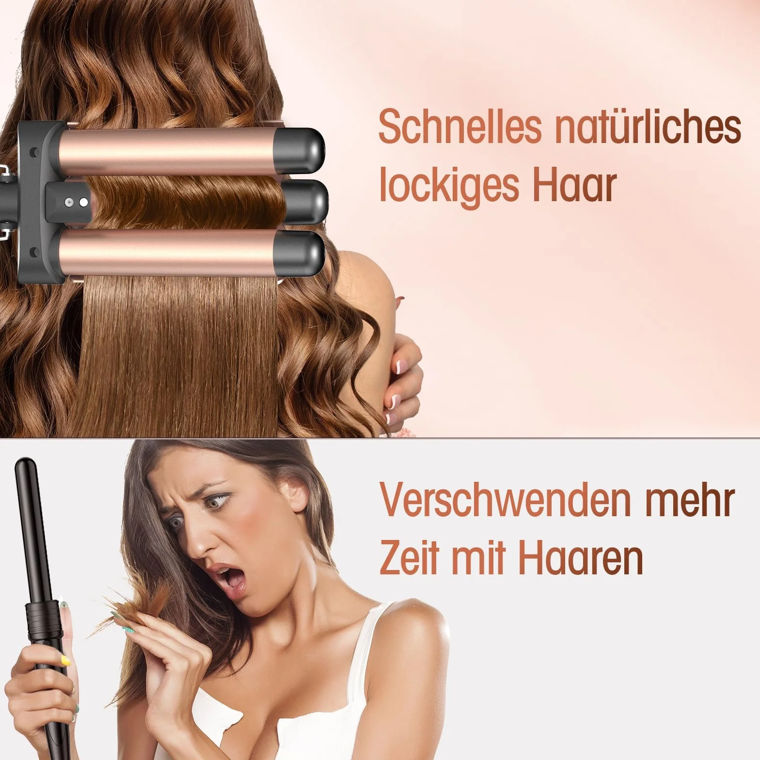 BESTOPE PRO Rizador Pelo Ondas 22mm Calentamiento Rápido Temperatura Ajustable