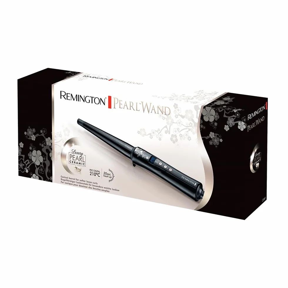 Remington Rizador Pelo Ondas cónico 13-25 mm Pearl revestimiento cerámico pantalla LCD 130-210 °C CI951