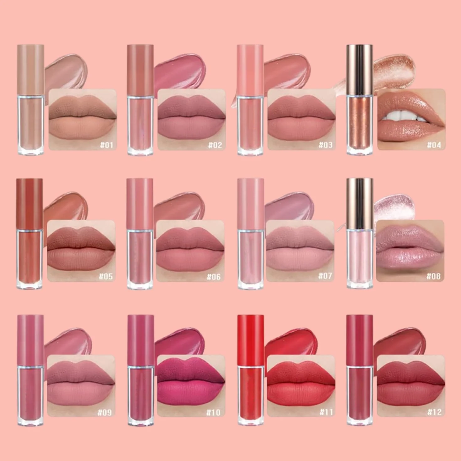 Set de maquillaje de labios resistente al agua 12 colores