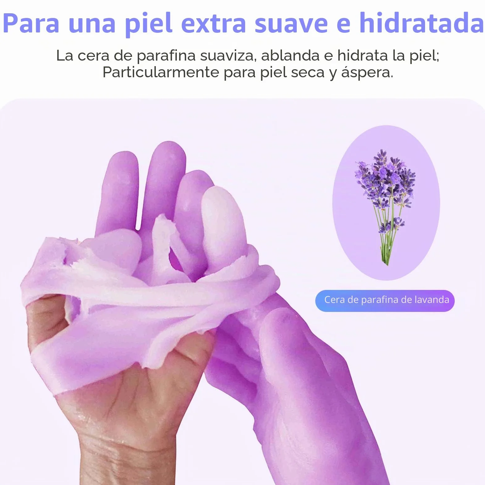 Cera de parafina 3 x 450G (1350g) para baños de parafina para manos y pies, Lavanda