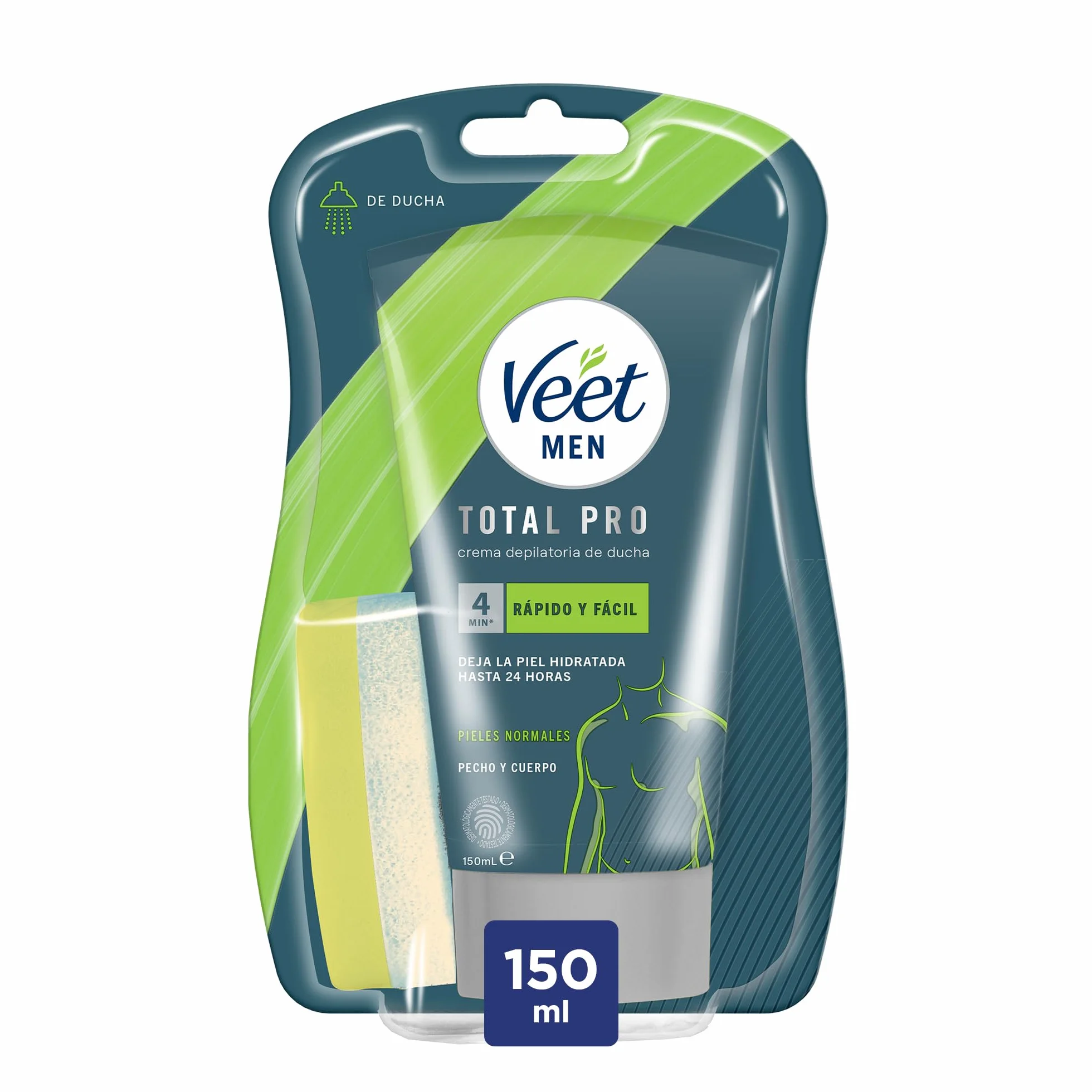 Veet Crema Depilatoria Corporal para Hombre bajo la Ducha Piel Normal 150 ml
