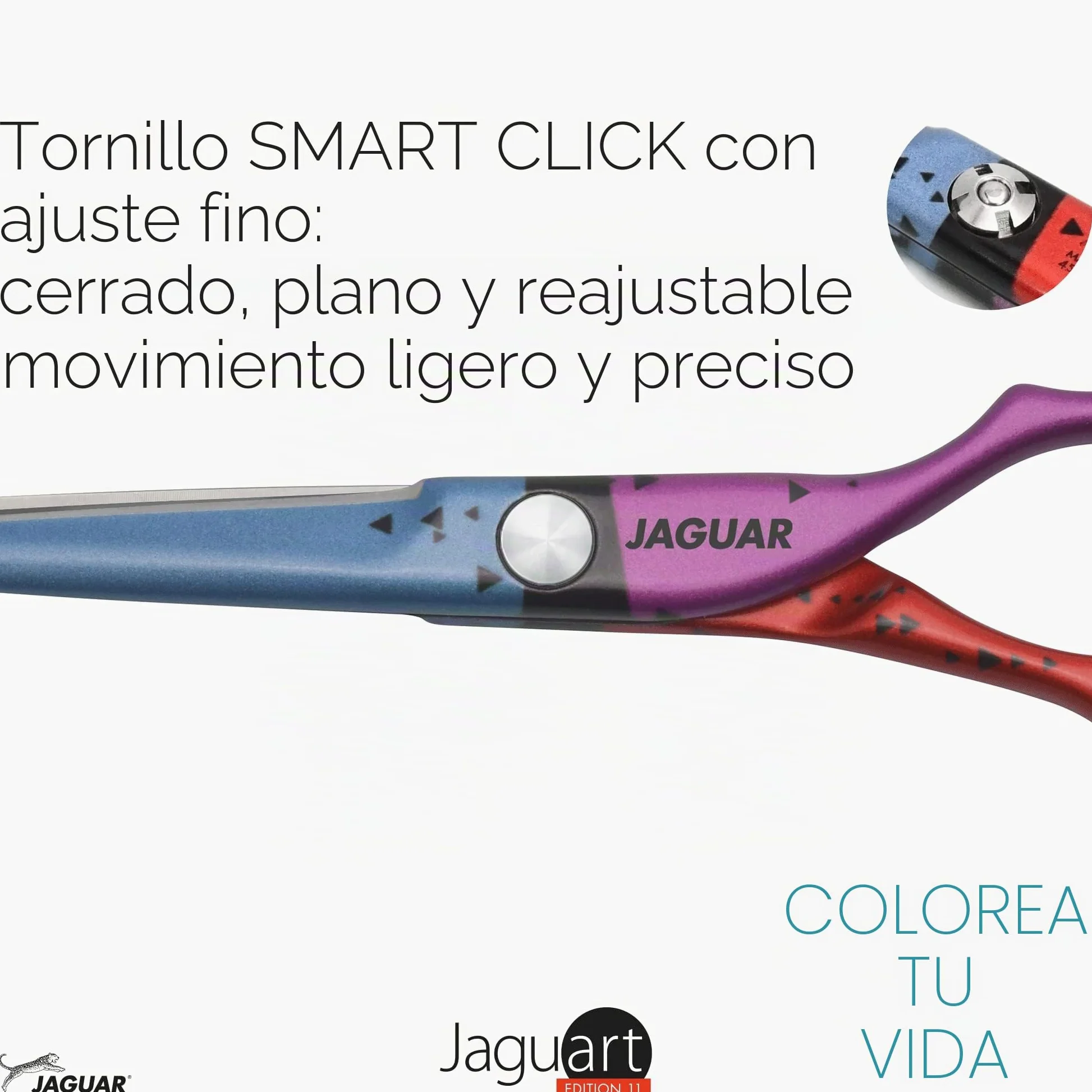JAGUAR Jaguart Focus on 5.5" | Tijeras de peluquería con diseño offset | Revestimiento hipoalergénico y resistente de alta tecnología en calidad fotográfica | Fabricado en Alemania