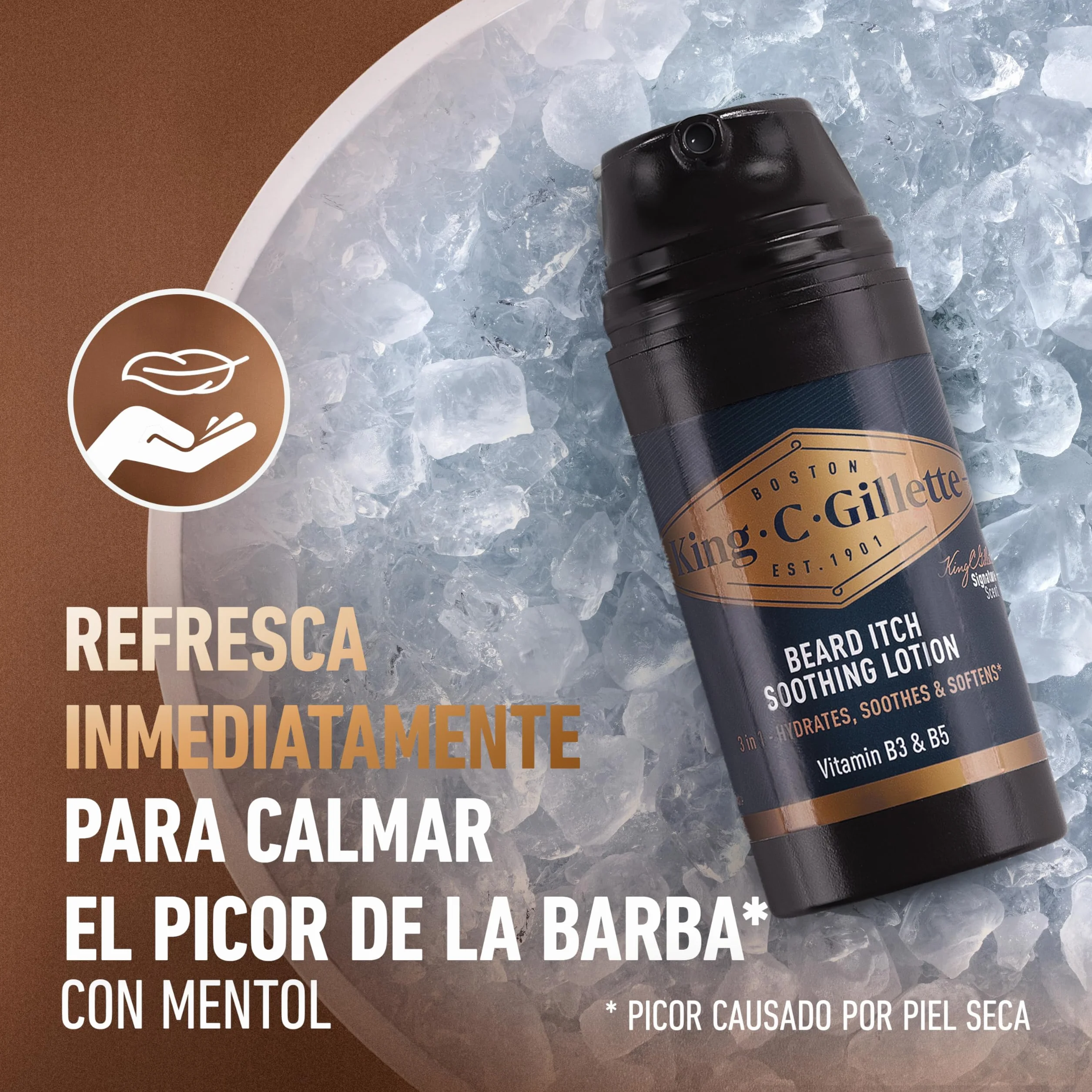 King C. Gillette Loción Calmante para Irritación de Barba, 100ml, con Vitamina B3 y B5
