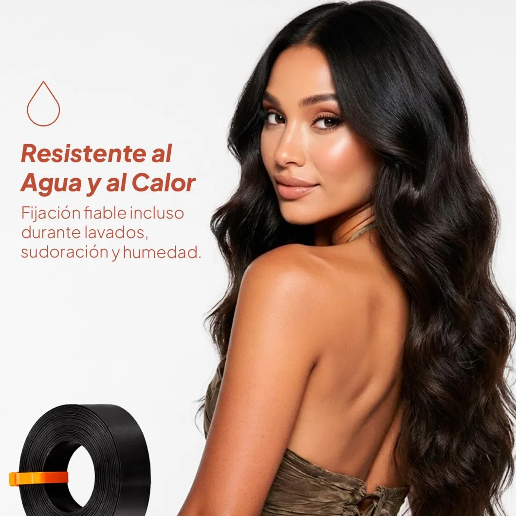 Adhesivo de Queratina para Extensiones de Cabello y Pelucas, 10 Rollos de 3,2 m, Resistente al Agua y al Calor (Marrón)