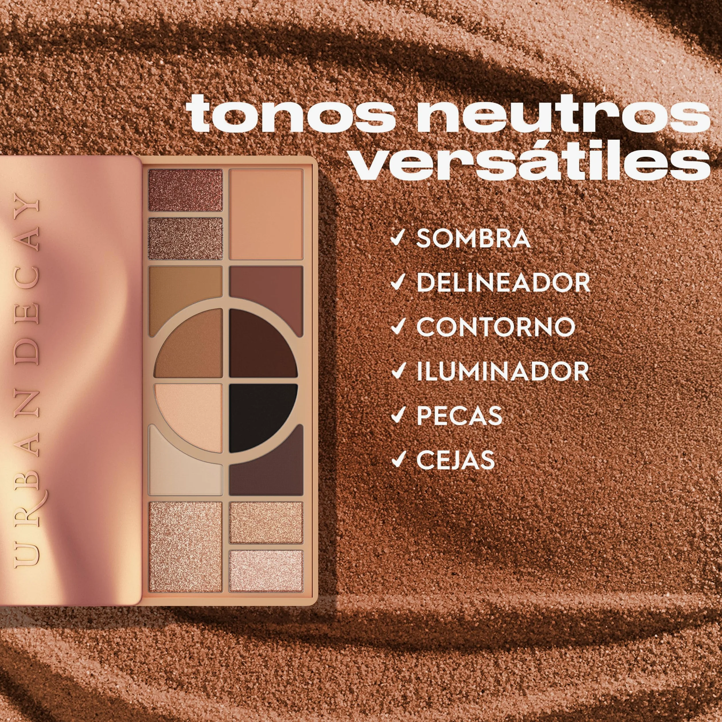 Urban Decay, Naked Shaped Warm, Paleta de Sombras de Ojos Neutras, 14 tonos multiusos para looks versátiles en acabados crema, mate y brillante