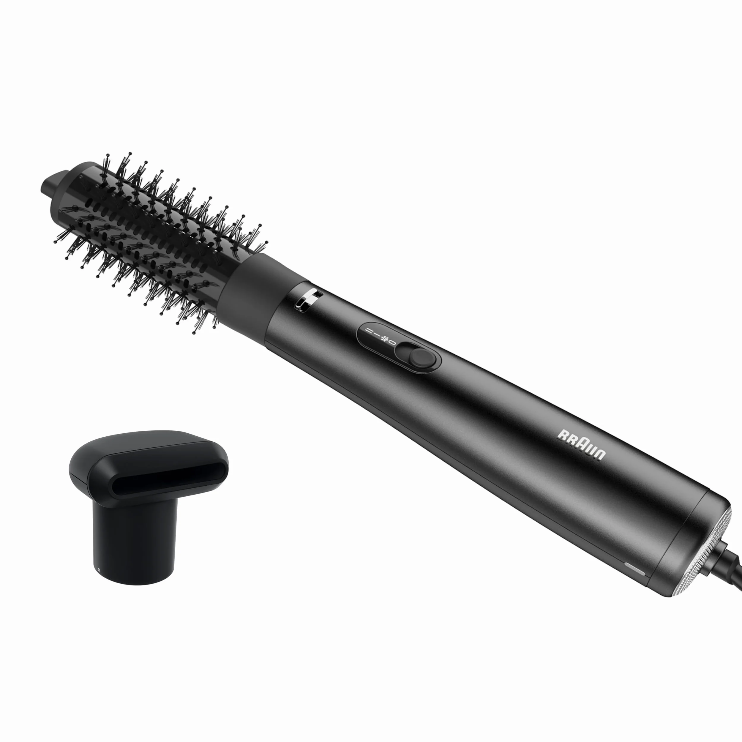 Moldeador de aire Braun AS4.2 – Potente con cepillo térmico redondo para dar forma y volumen y boquilla de secado, motor HTDC, 3 modos de peinado, tecnología IONTEC, negro metalizado– BRAS420E