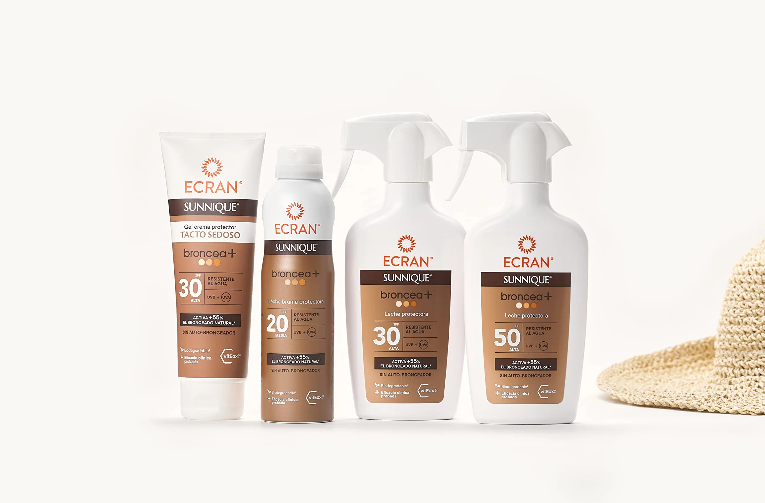 Ecran Sunnique Solar Spray SPF 30 270 ml Protección Alta UVB/UVA IR-A Activa Bronceado Natural Sin Autobronceador Resistente Agua