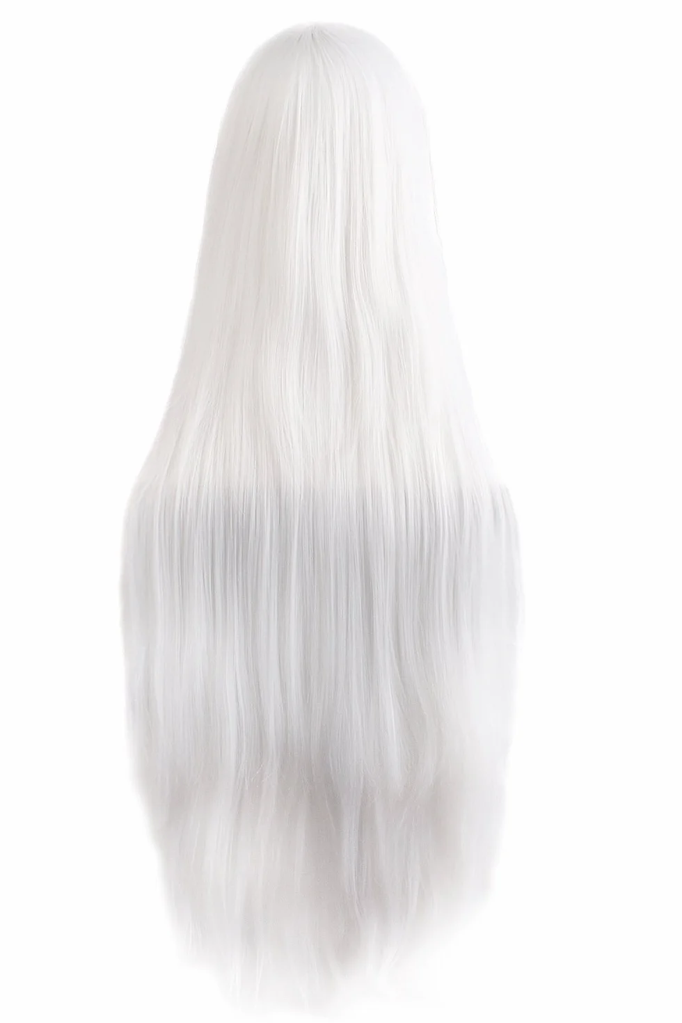 Mapofbeauty 40 Pulgadas Peluca Larga Recta Blanca Traje de Cosplay