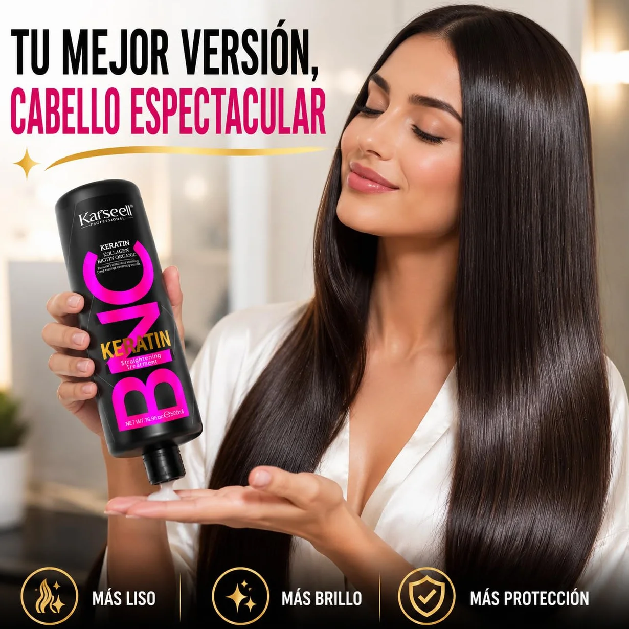 Karseell MACA CARE SYSTEM Queratina Alisadora Sin Formol Alisado Brasileño Profesional 500ml