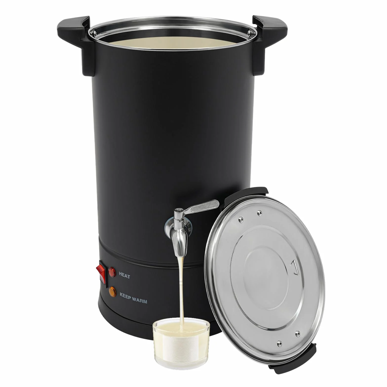 Derretidor de cera eléctrico, 10 L, 1800 W, 220 – 240 V, con enchufe europeo, acero inoxidable SUS304, 30 – 110 °C, grifo, calefacción/mantenimiento caliente para cera de vela