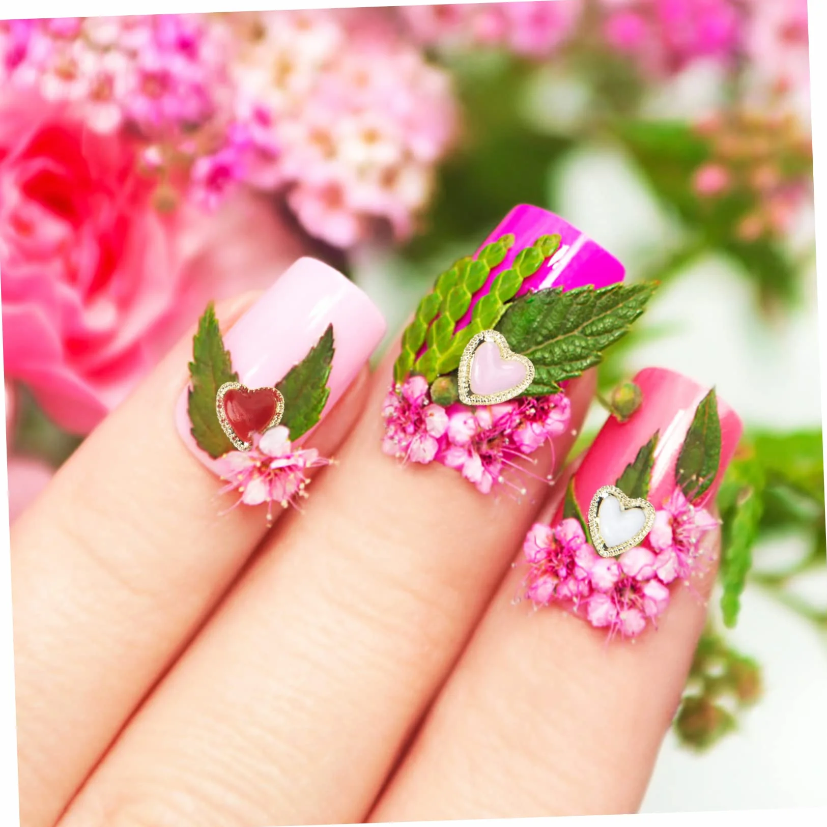 Healeved 300 Piezas decoración de uñas joyas de mujer uñas de diamantes de imitación pintauñas esmalte uñas ornamento decoración de manicura encantos de uñas de manicura único Decorar