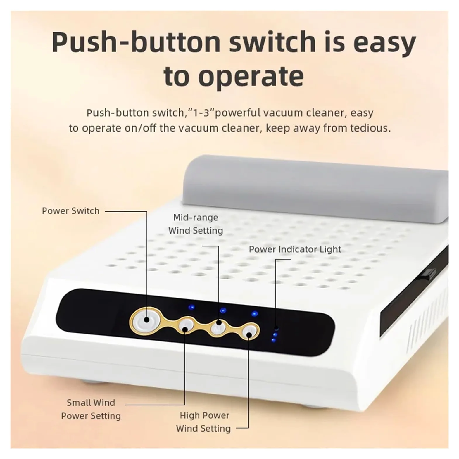 Colector de Polvo de uñas de 70W, Ventilador de Polvo al vacío, Filtro Reutilizable Recargable con Cepillo, Equipo Profesional for uñas, Velocidad Ajustable con Potente succión