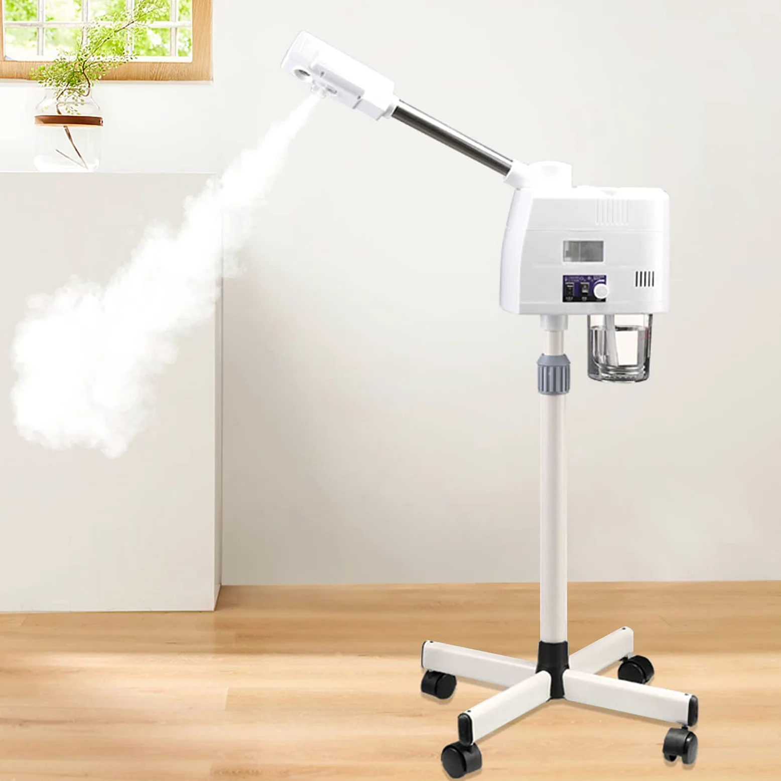 Humidificador para el rostro, apto para salón y hogar, reduce el envejecimiento de la piel, hace que su piel brille y luzca cuidada, altura ajustable