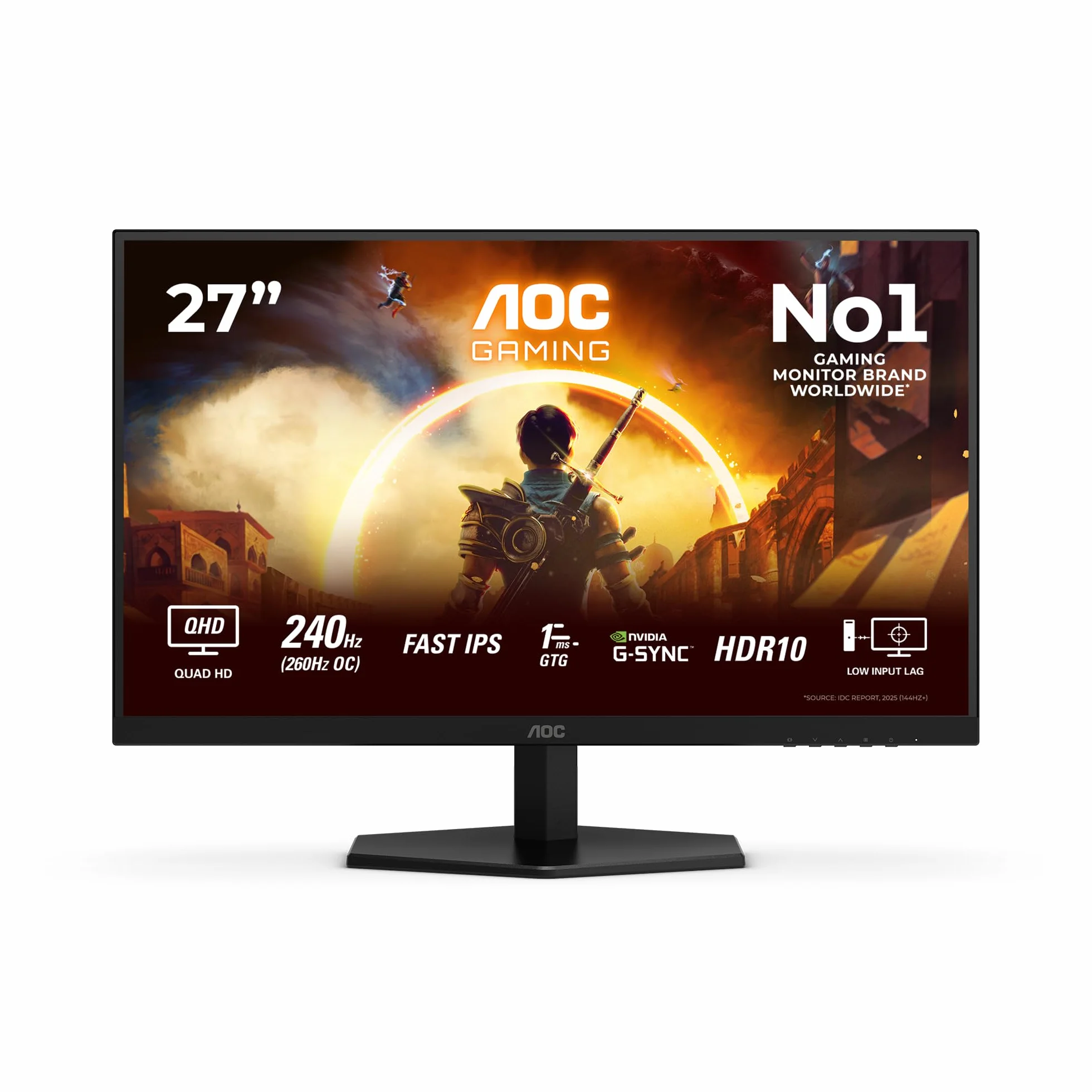 AOC Q27G42ZE Gaming Monitor 27" 260Hz Fast IPS 1ms GtG HDR10 Adaptive Sync G-Sync Compatible 2560x1440 HDMI 2.0 Negro