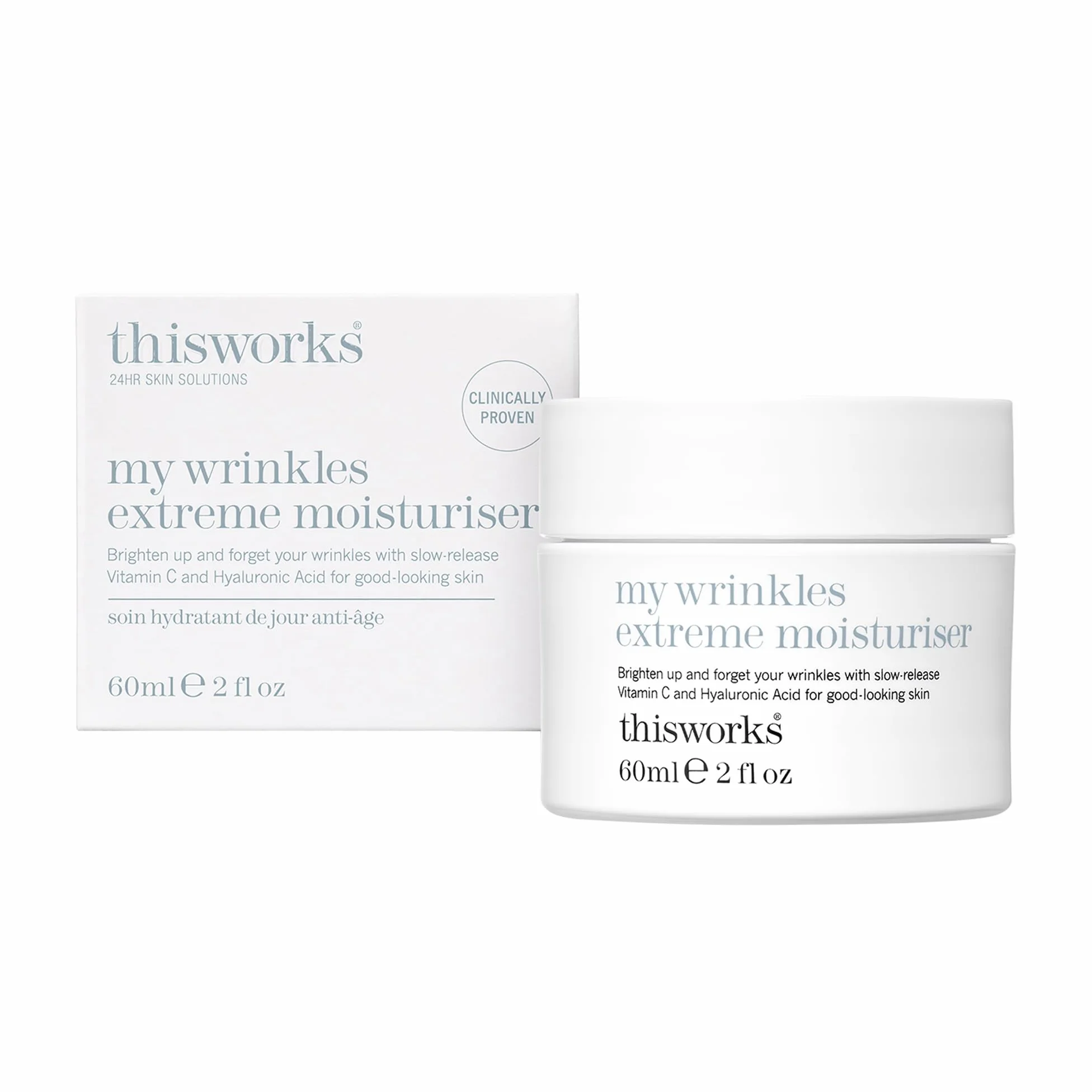 This Works My Wrinkle Extreme Moisture, 60 ml – Crema facial antienvejecimiento con bakuchiol, vitamina C y ácido hialurónico – Hidratante iluminador para suavizar y rellenar la piel deshidratada
