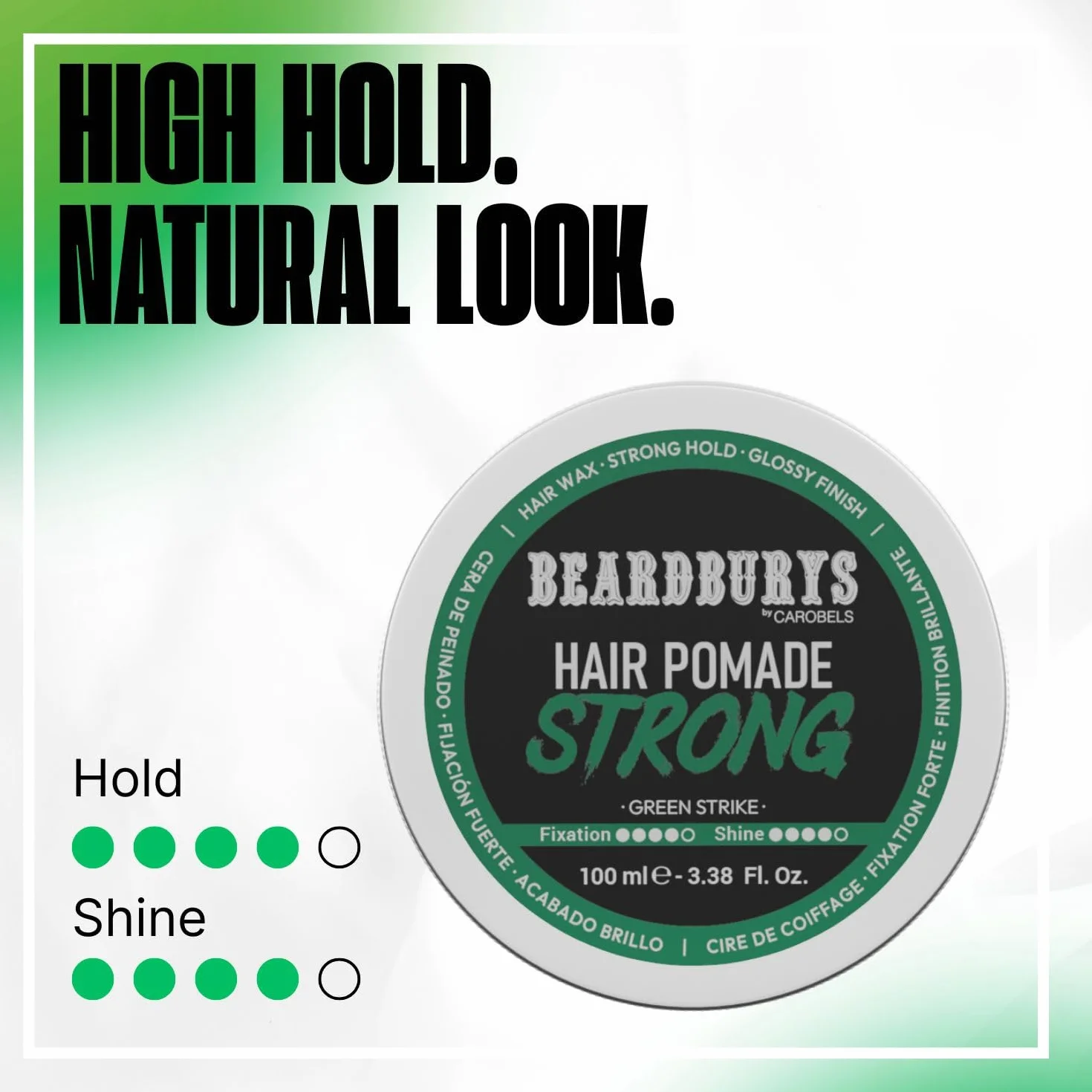 Beardburys Strong Cera Capilar para Hombres Fijación Fuerte Acabado Brillante 100ml