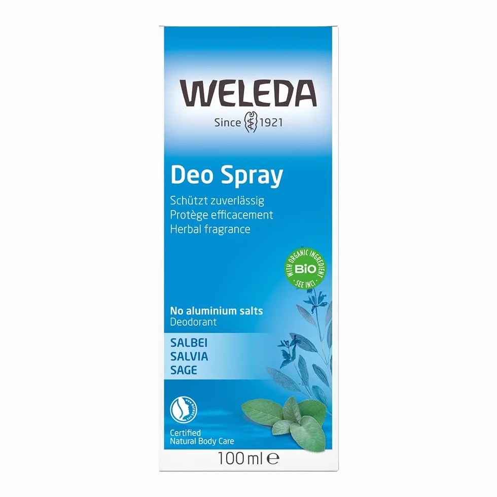 Weleda Desodorante Spray Salvia 100 ml Natural Vegano Sin Sales de Aluminio
