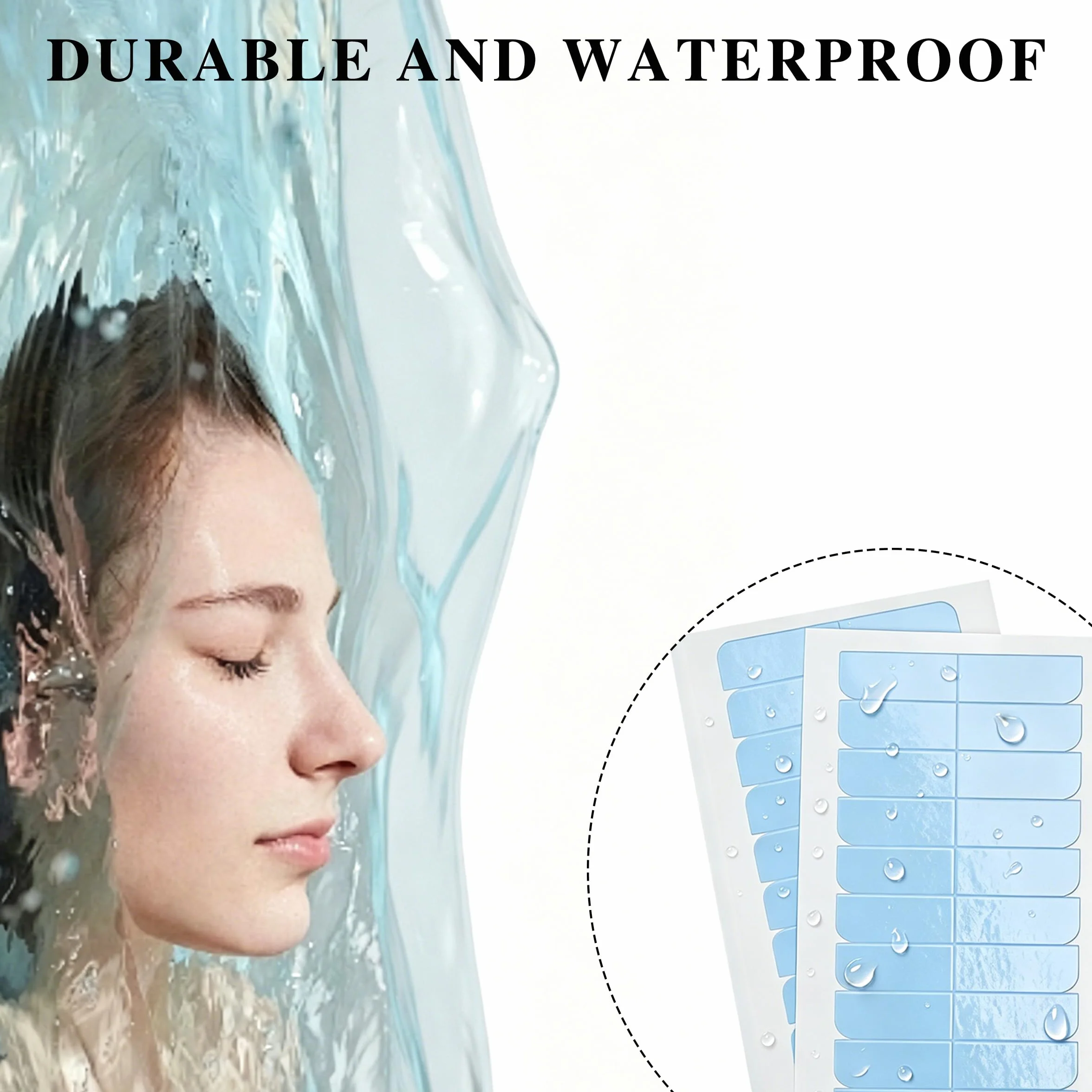 Cinta adhesiva invisible de doble cara 72 unidades resistente al agua para extensiones de cabello real