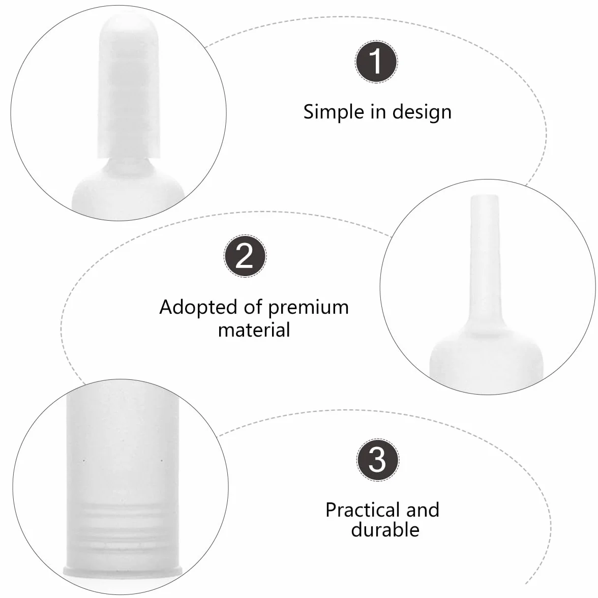FOMIYES Tapón Dosificador para Ampollas de Plástico 1ml Cubierta Gotero Botellas Aceite Esencial Suero