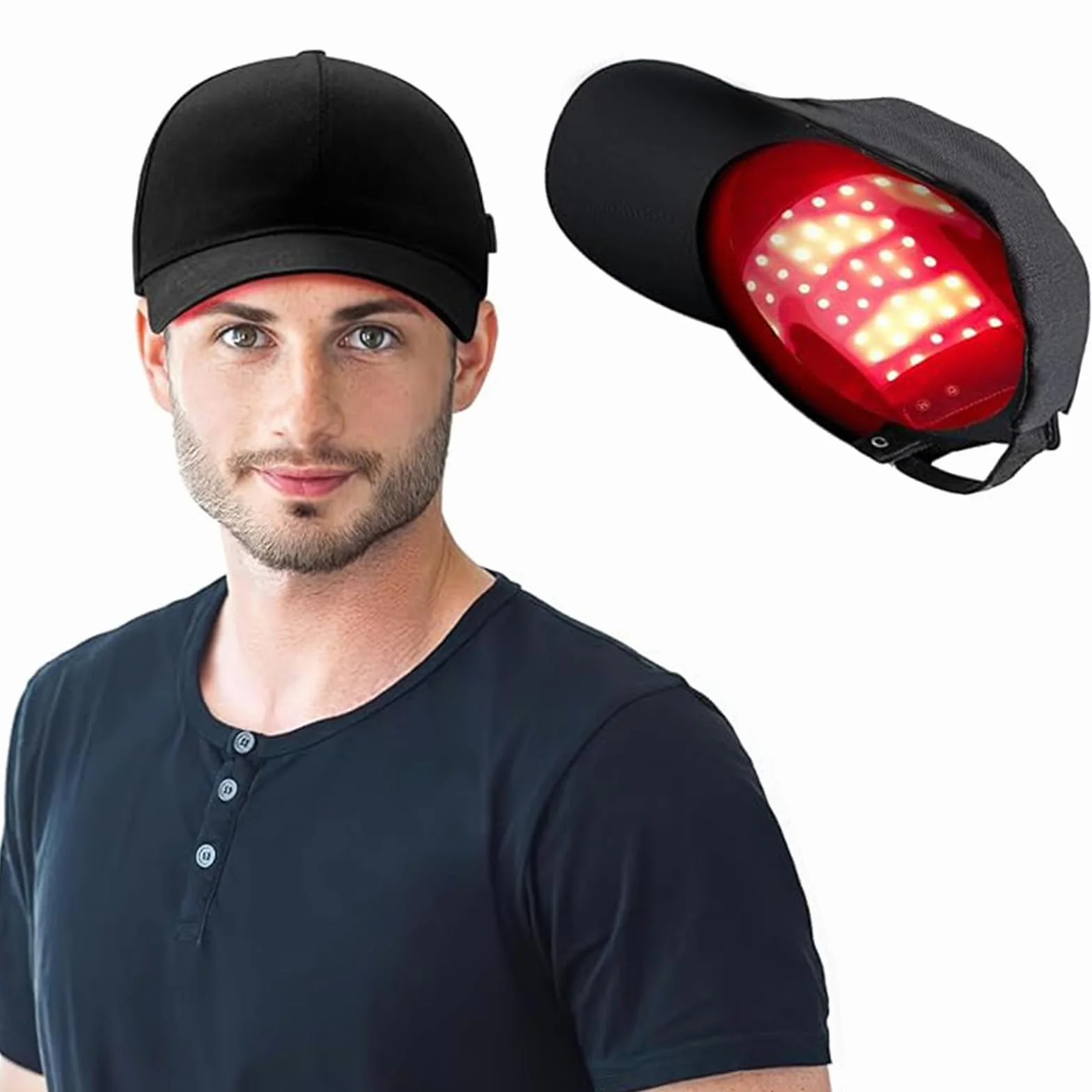 Gorro para crecimiento del cabello con irradiación de luz roja y azul, aumenta actividad de folículos pilosos
