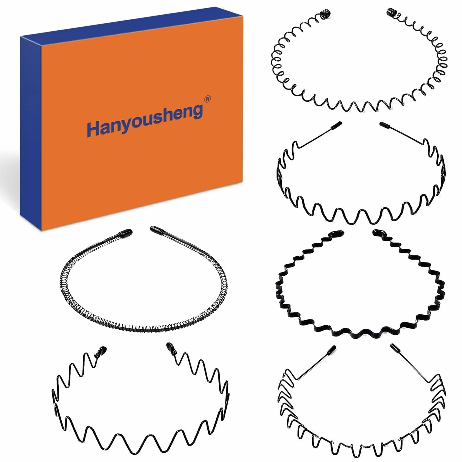 Diadema de Metal Ondulado 6 Piezas Hanyousheng Cinta de Pelo Antideslizante Elástica