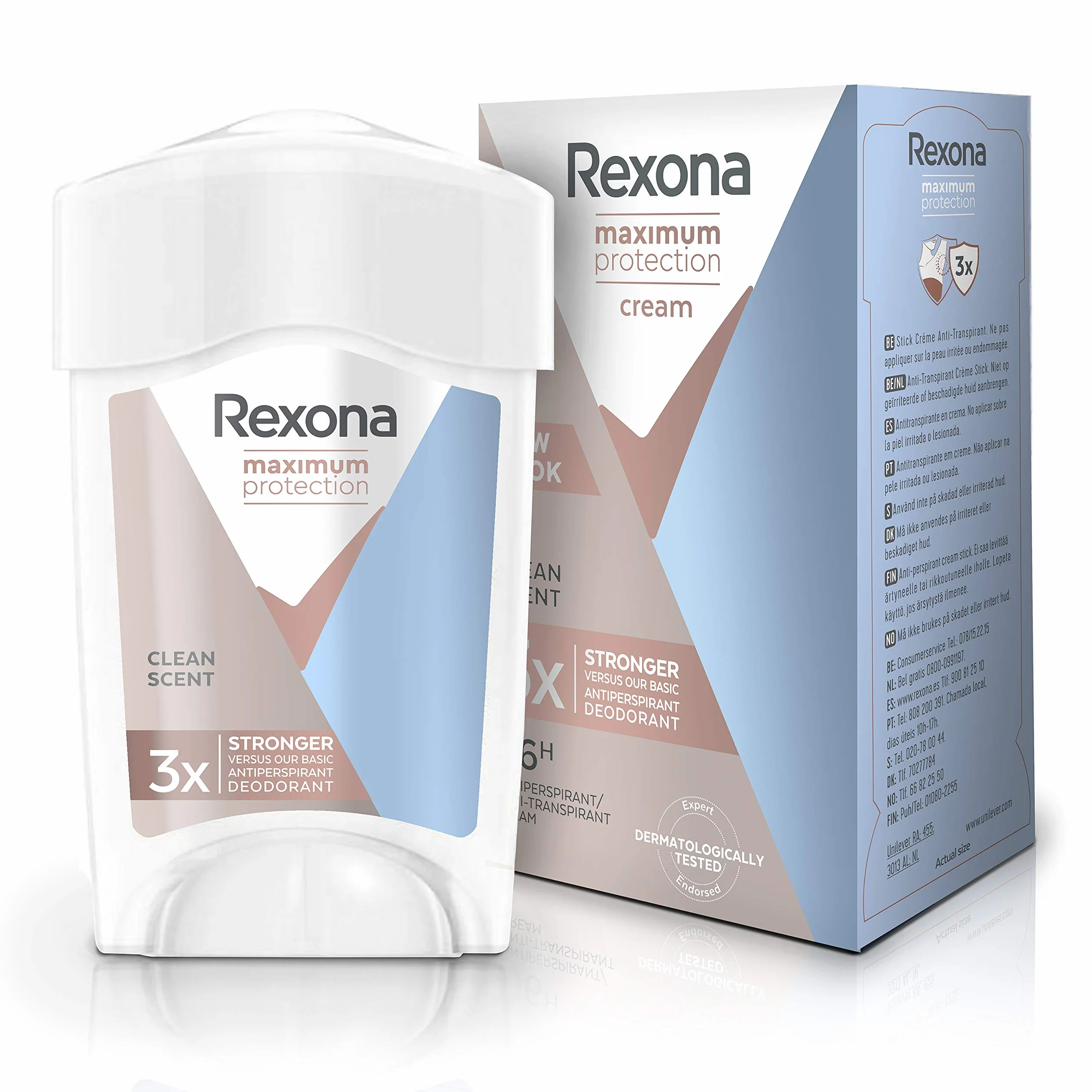 Rexona Maximum Protection Crema Antitranspirante Clean Scent 45 ml