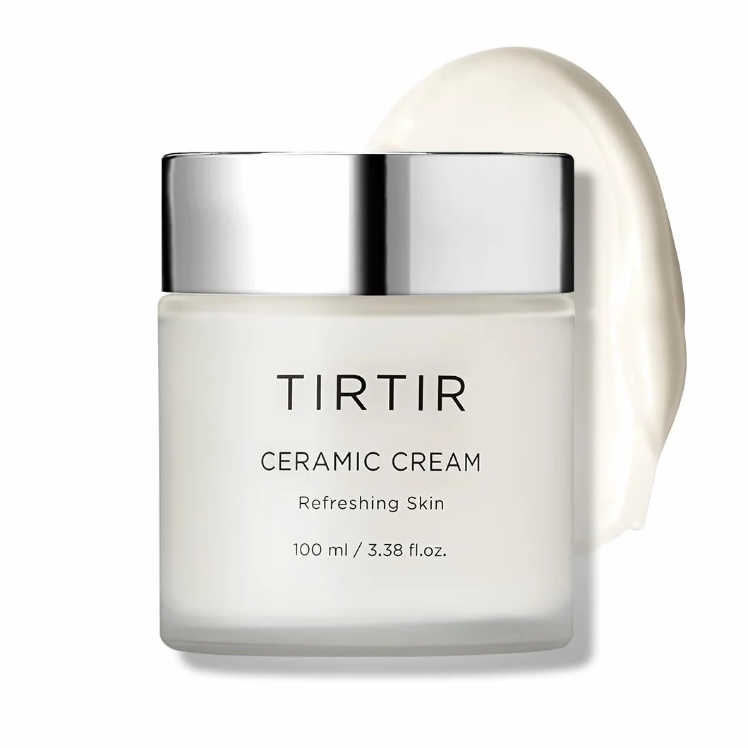 TIRTIR Crema Hidratante Profunda De Ceramida Natural Para Piel De Vidrio, Ácido Poliglutámico, Ligera Y Suave, Ingredientes Derivados De La Naturaleza, 3.38 Onzas Líquidas (Paquete De 1)