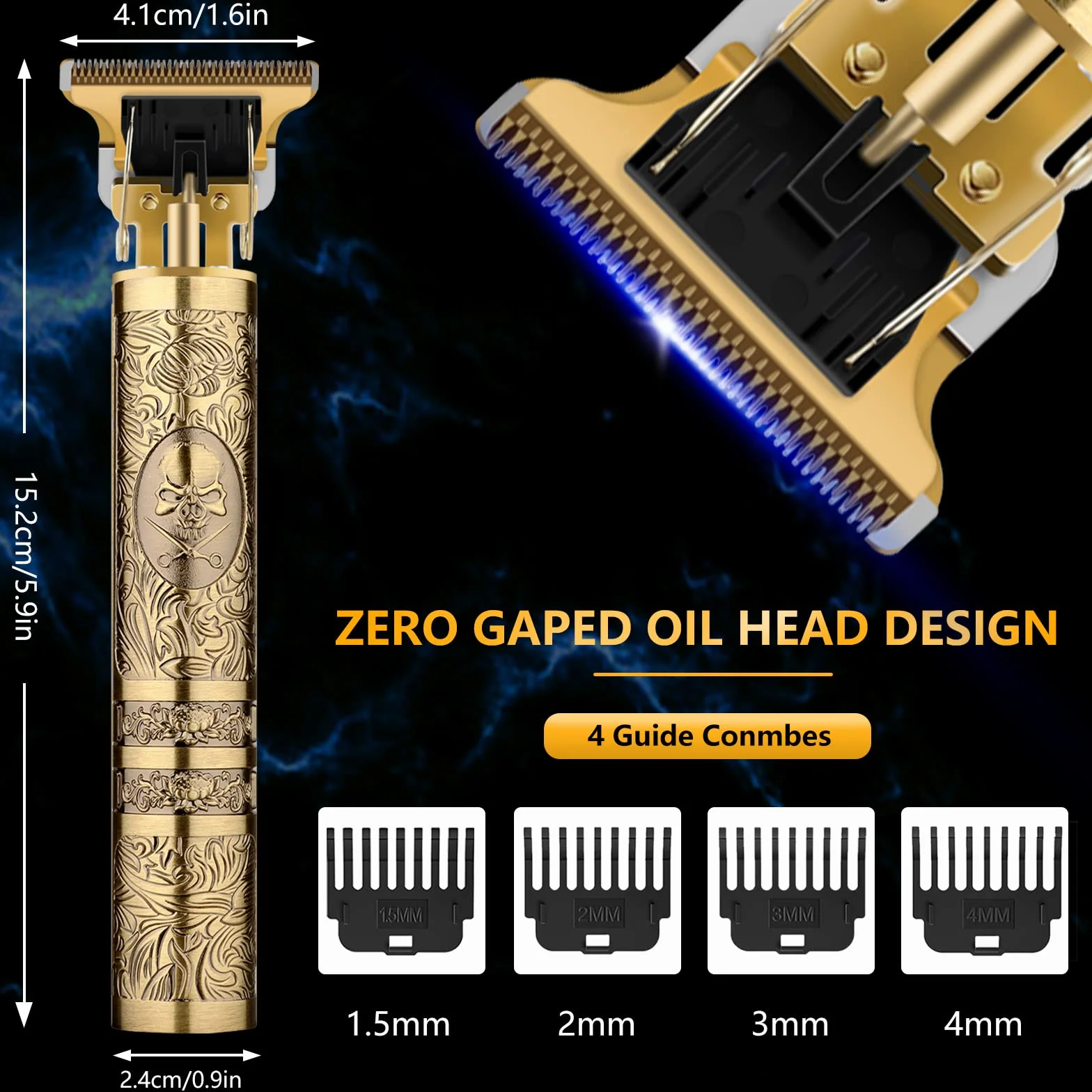 Profesional Cortapelos Hombre Recortadora Eléctrica Inalámbrica Carga Rápida USB Maquina Cortar Pelo Barba