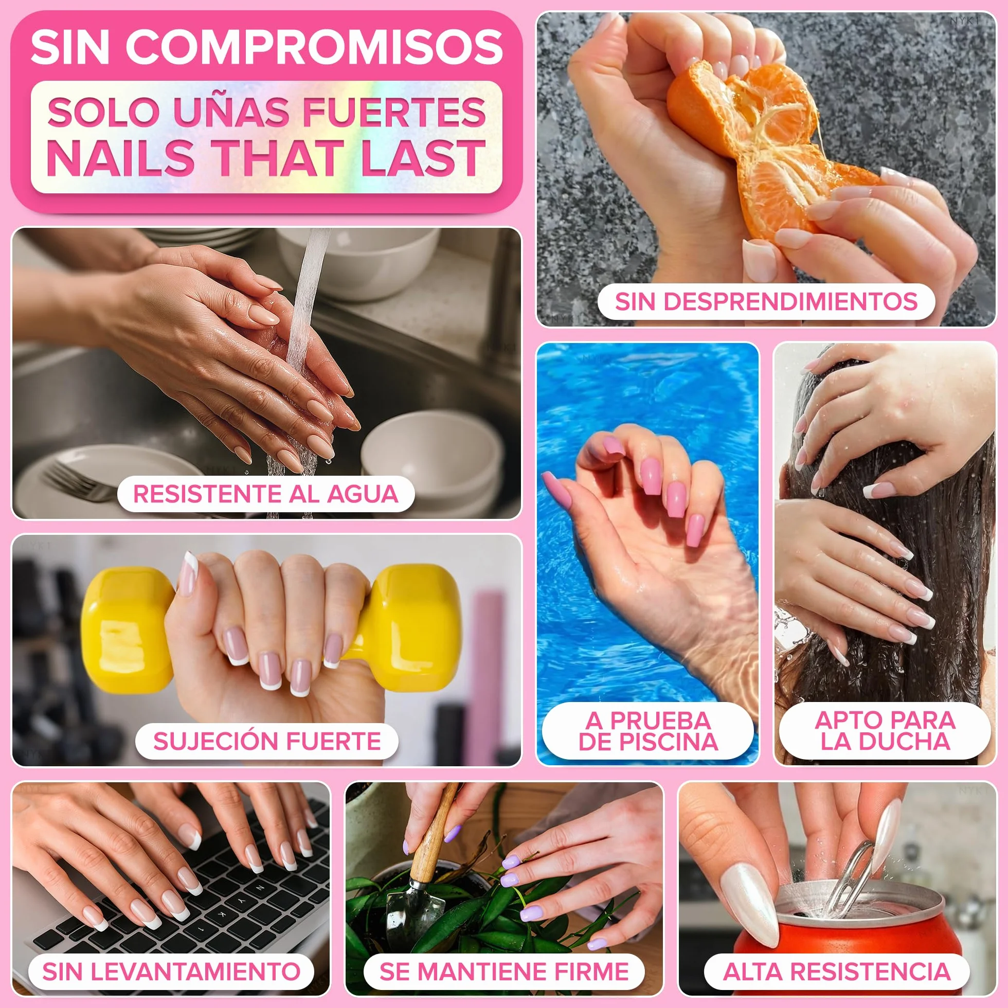 NYK1 NailBond Pegamento Uñas Postizas Súper Fuerte 8ml Larga Duración Máxima Resistencia