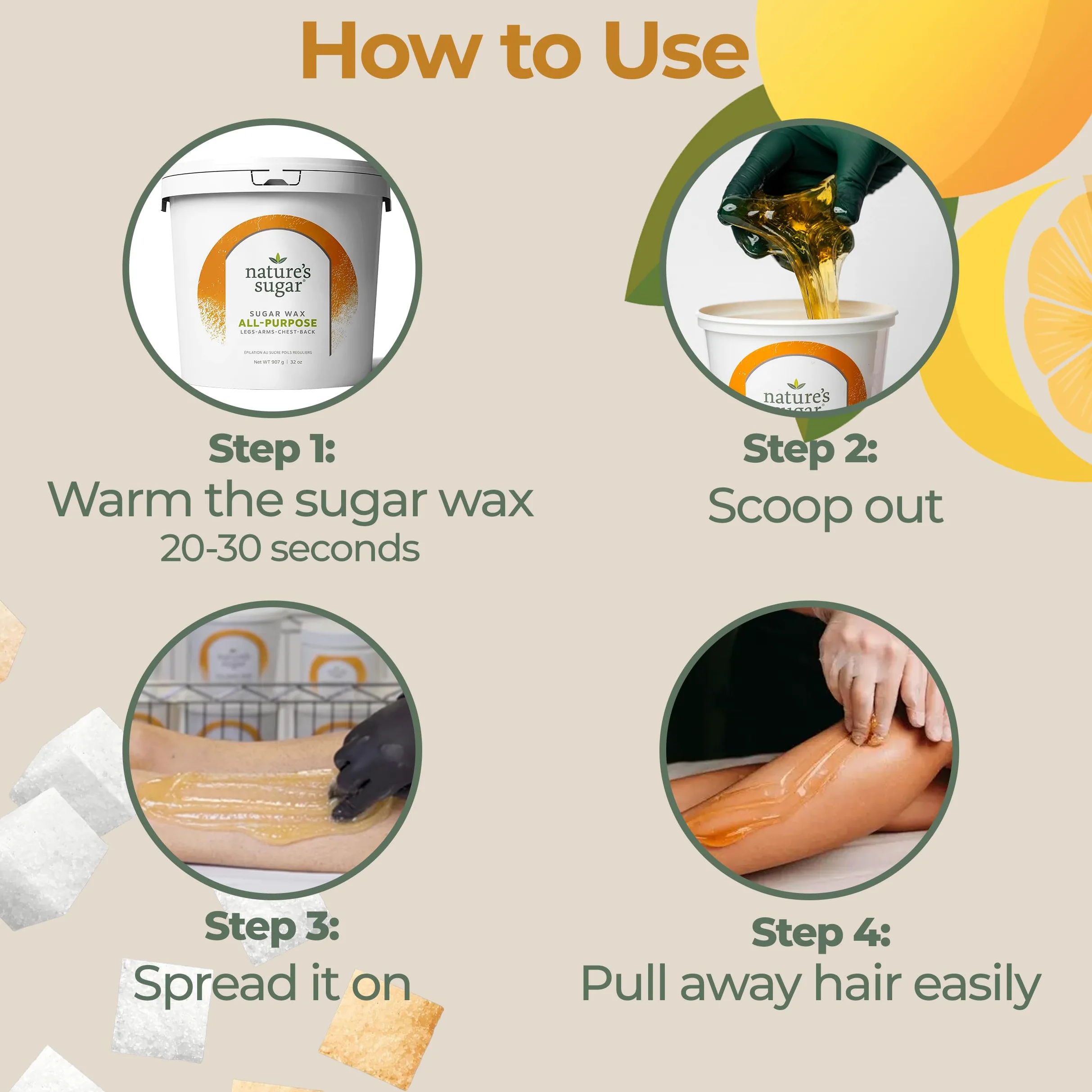 Nature'S Sugar - Nature's Sugar Wax - Pasta de depilación multiusos para piernas, espalda, brazos y pecho, 35 onzas para principiantes, para todo tipo de piel, vegana y libre de crueldad animal
