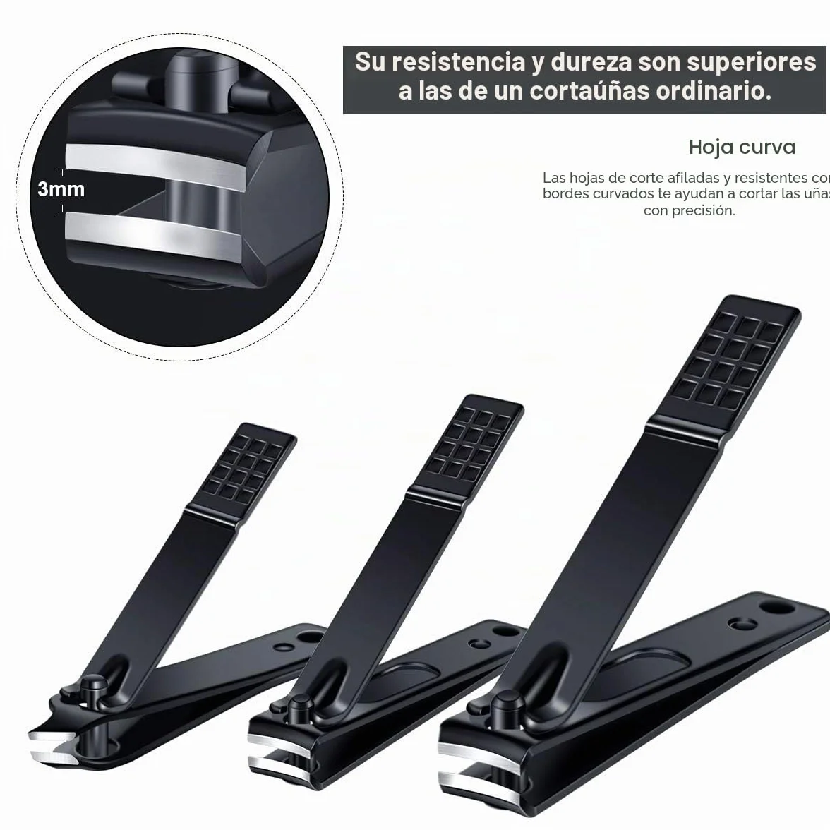 Set de Manicura y Pedicura Profesional 16 PCS Acero Inoxidable Cortaúñas con Estuche de Viaje Cuero (Negro)